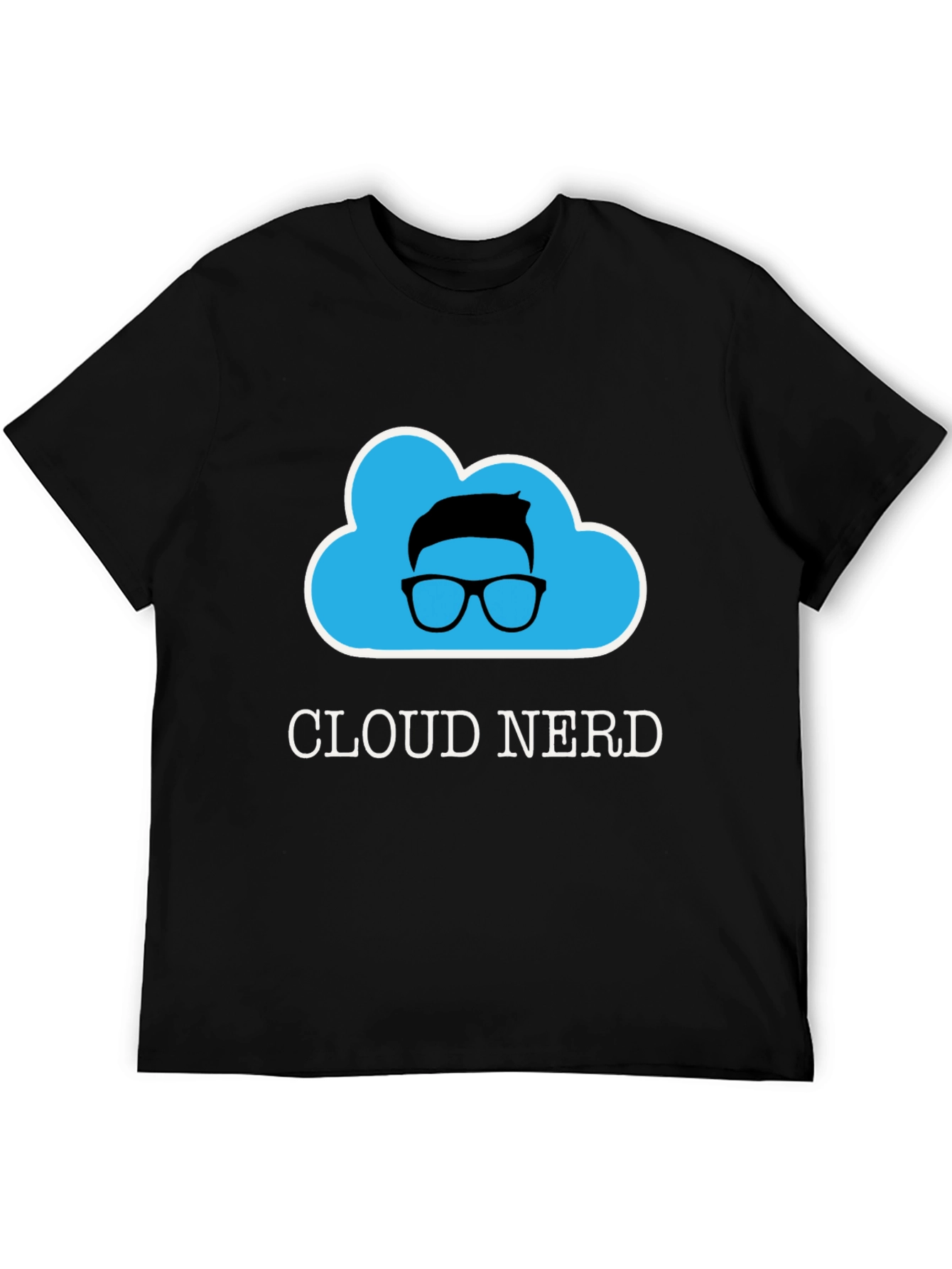 Cloud Nerd Graphic Tee - Black Cotton T-Shirt