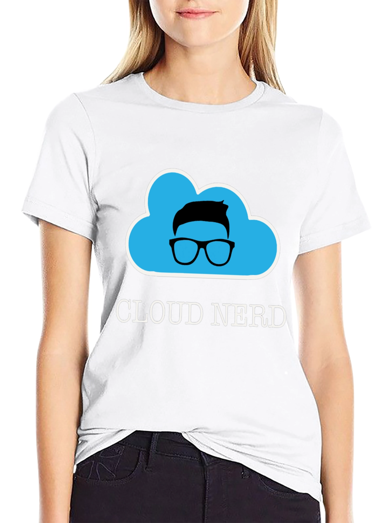 Cloud Nerd Graphic Tee - Black Cotton T-Shirt