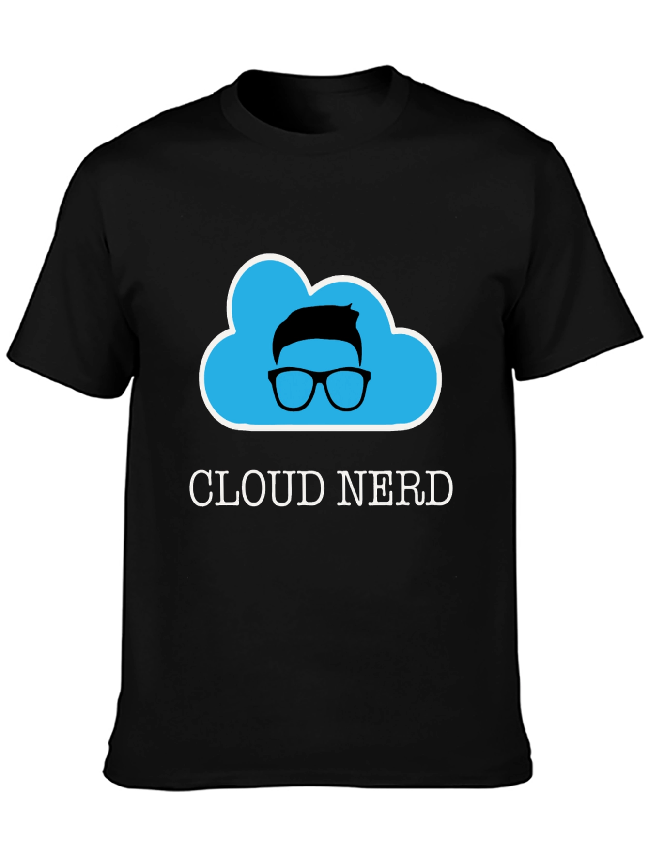 Cloud Nerd Graphic Tee - Black Cotton T-Shirt