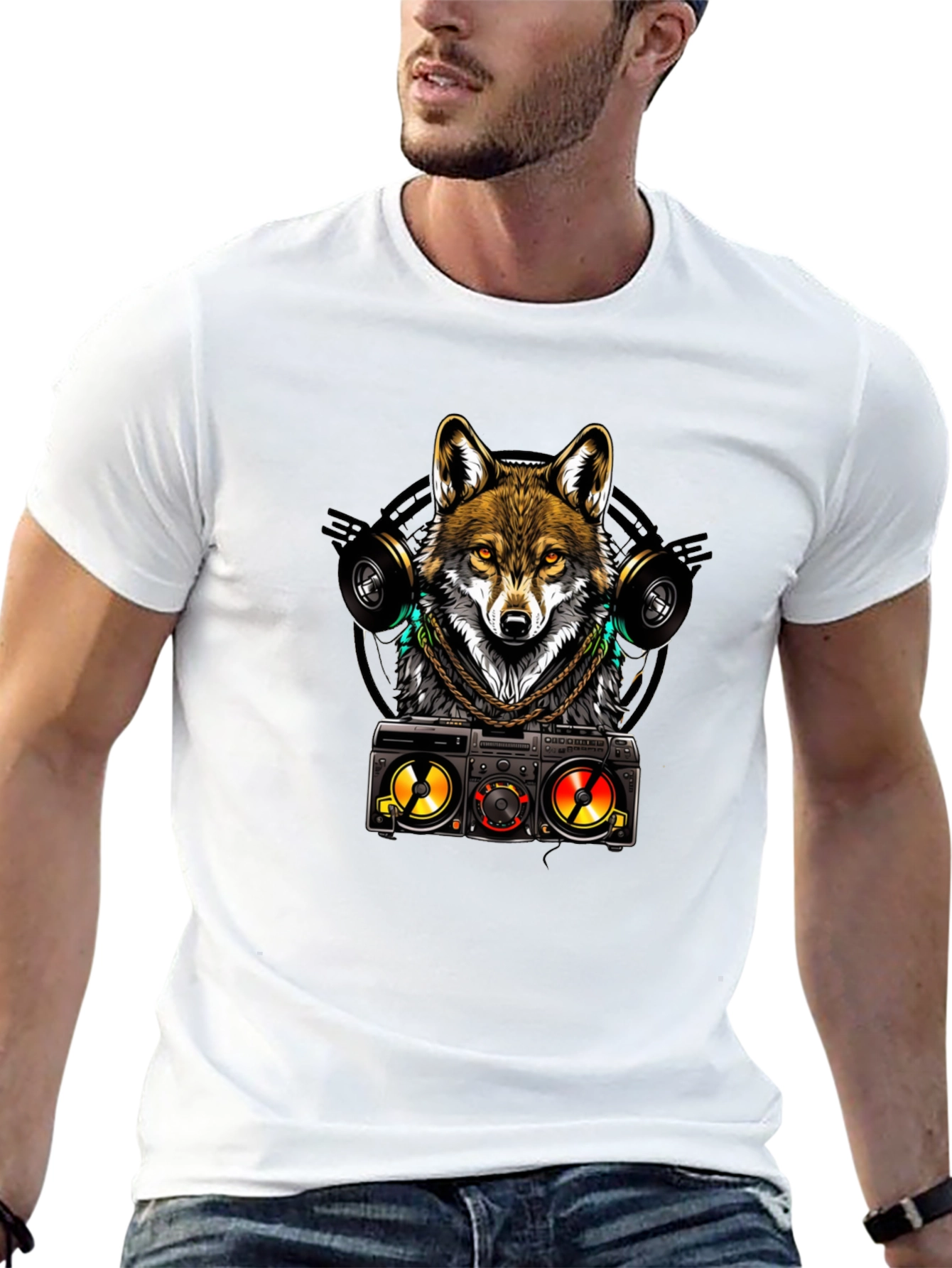 DJ Wolf Graphic Tee - Cool & Stylish