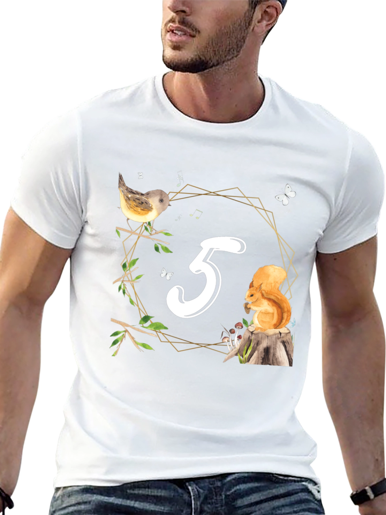 Cute Number 3 Birthday Forest Animal T-Shirt