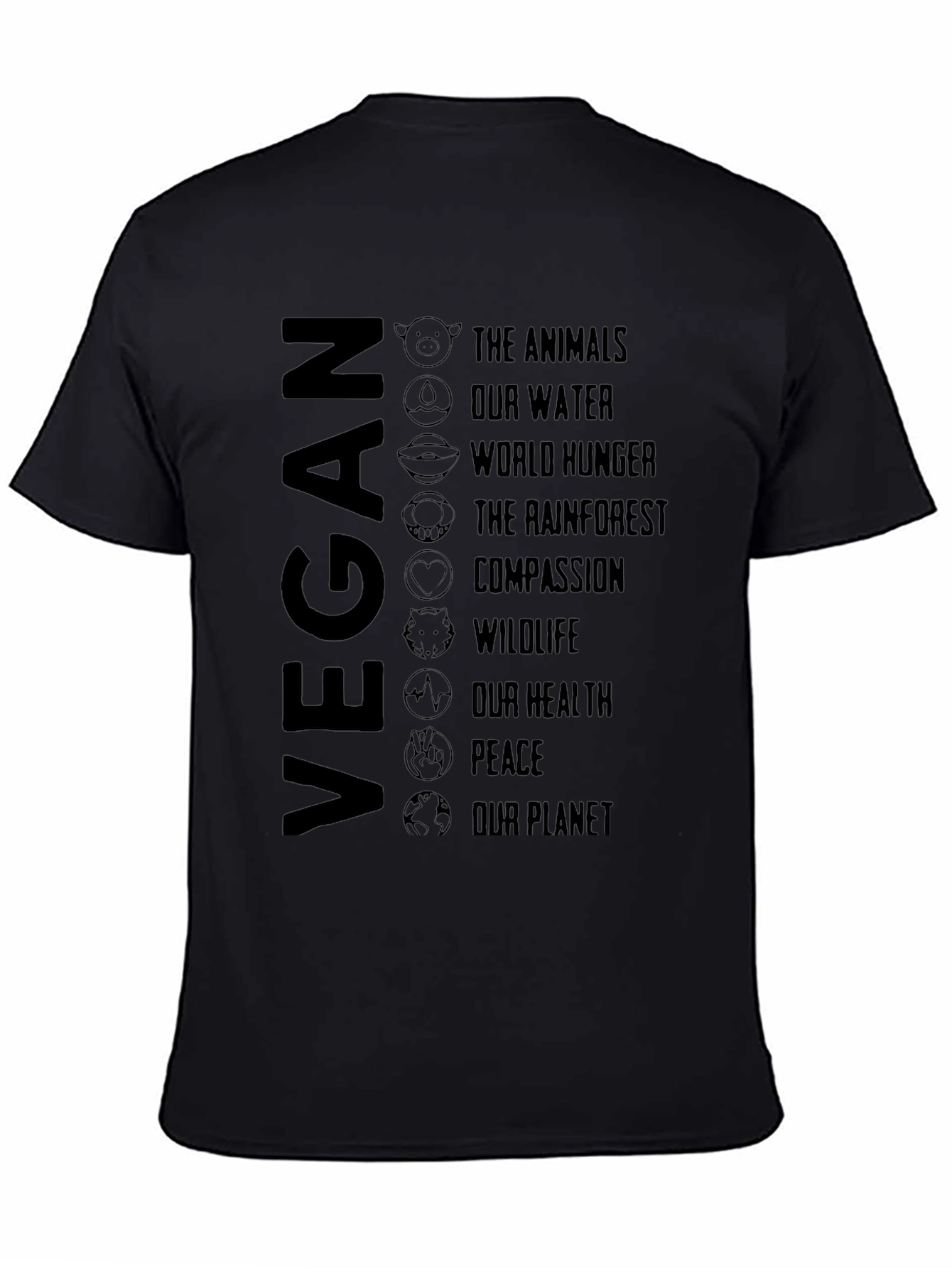 Vegan Cause T-Shirt - Animals Planet Peace