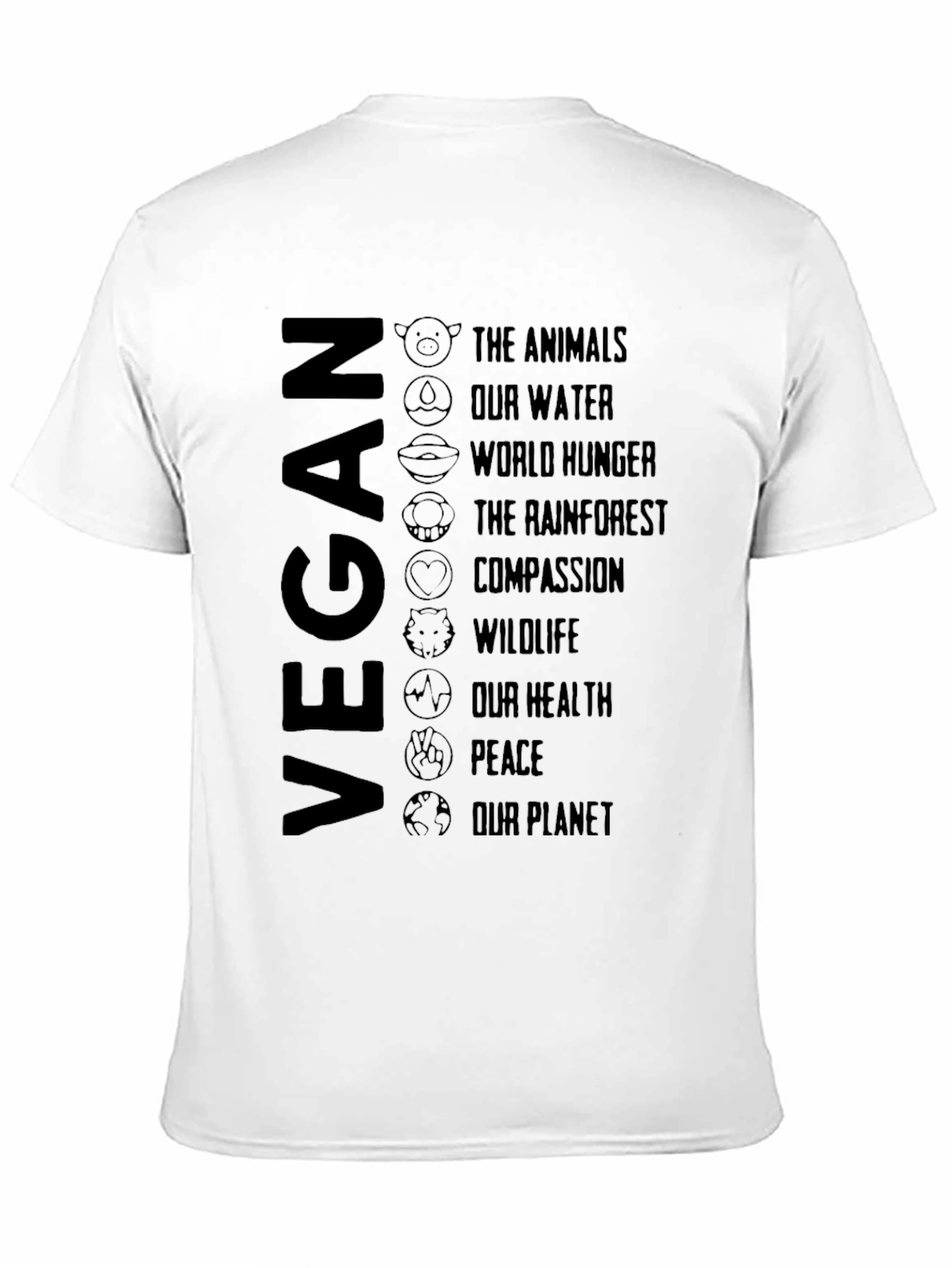 Vegan Cause T-Shirt - Animals Planet Peace