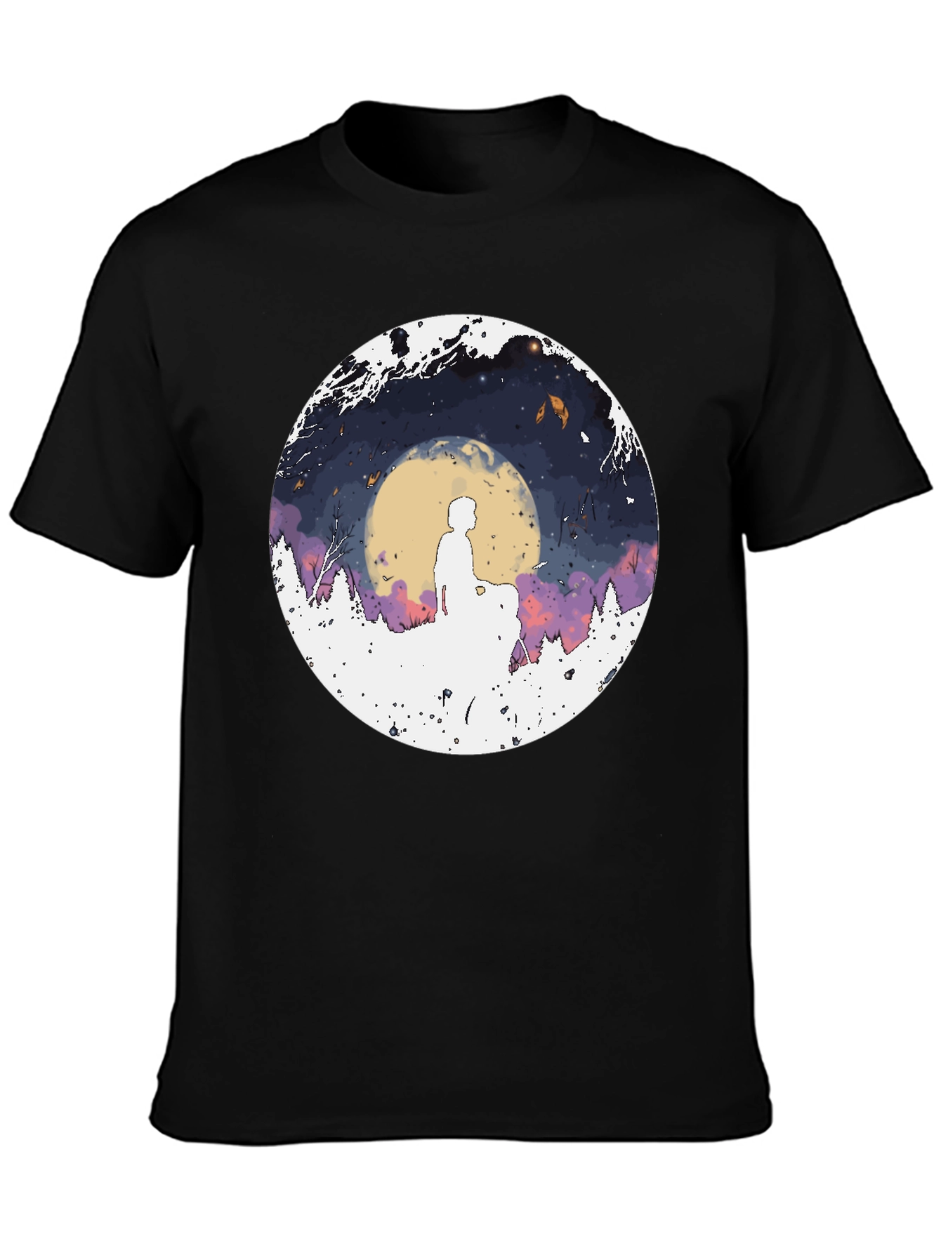 Silhouette Moon Graphic Mens Tee