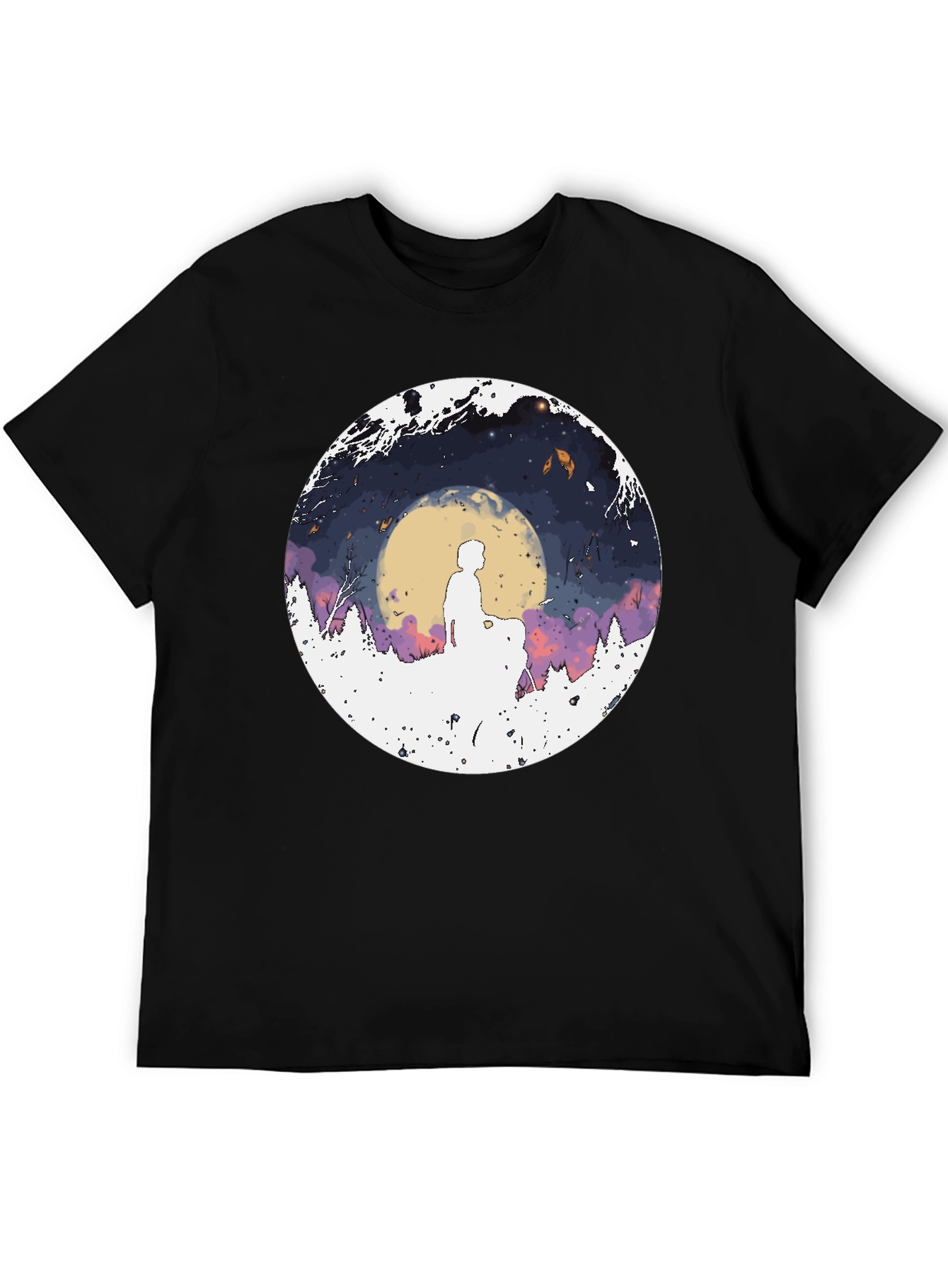 Silhouette Moon Graphic Mens Tee