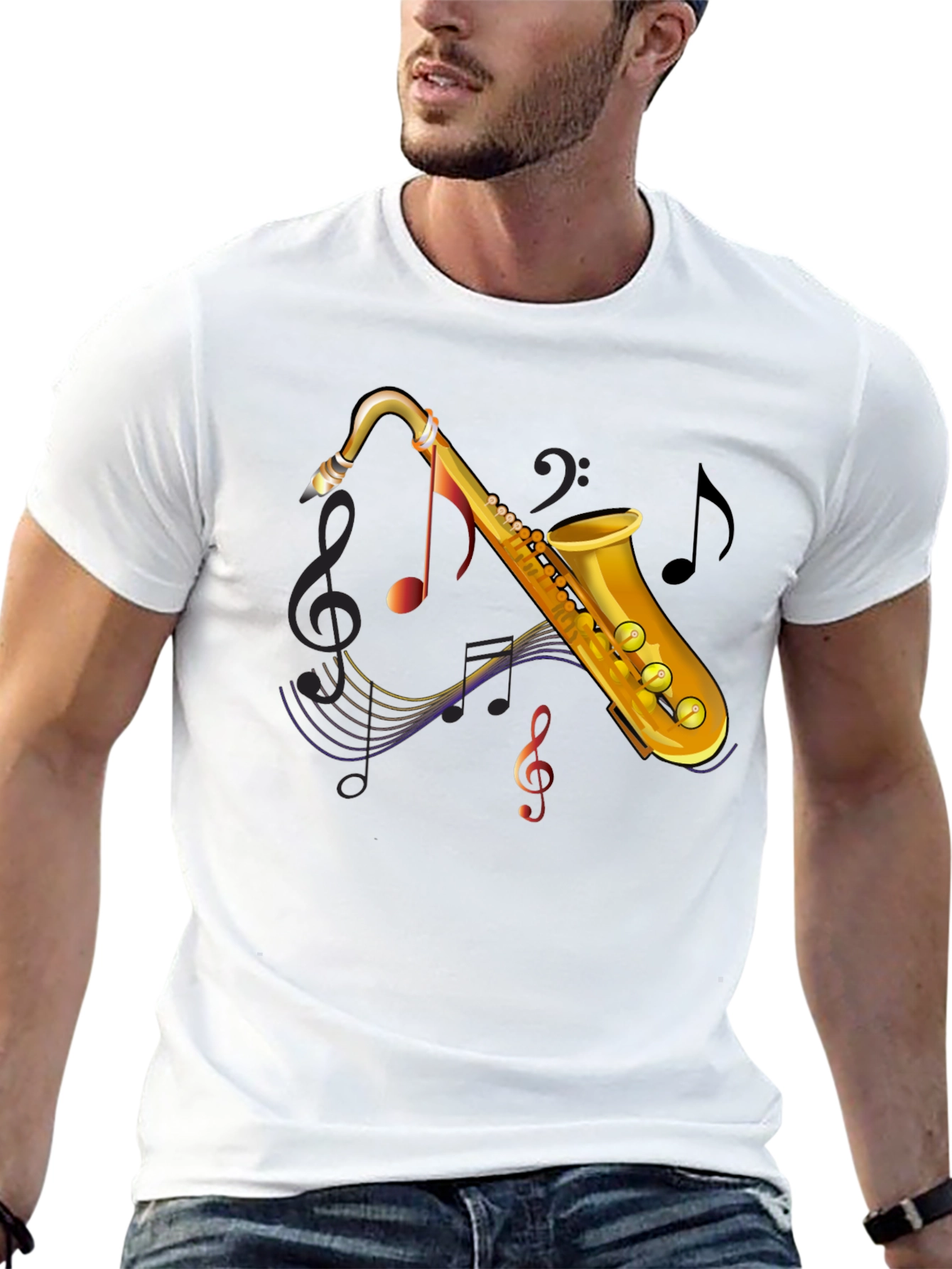 Saxophone Music Graphic Tee