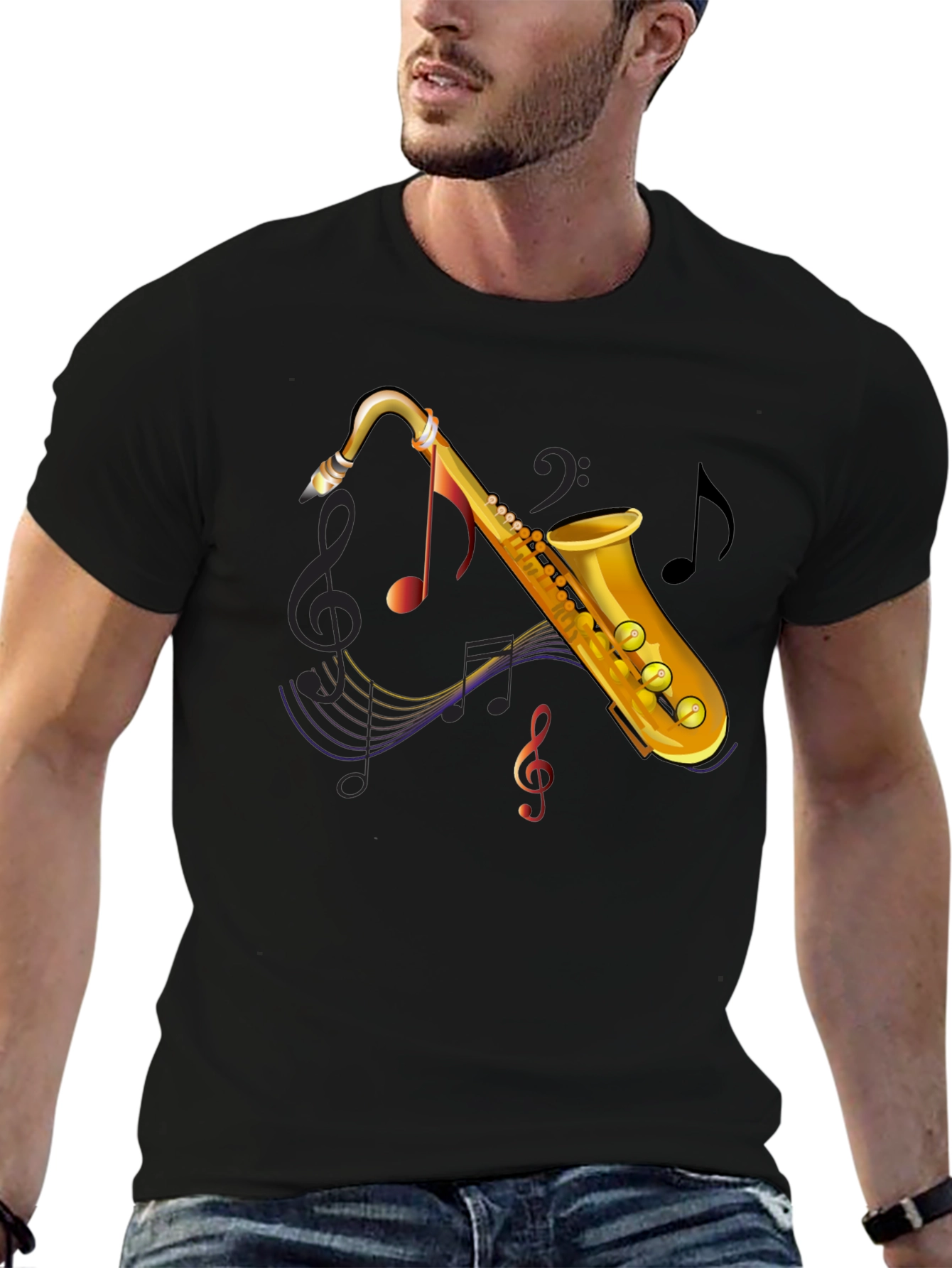 Saxophone Music Graphic Tee