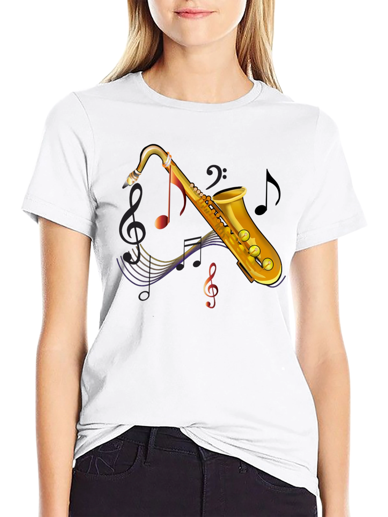 Saxophone Music Graphic Tee