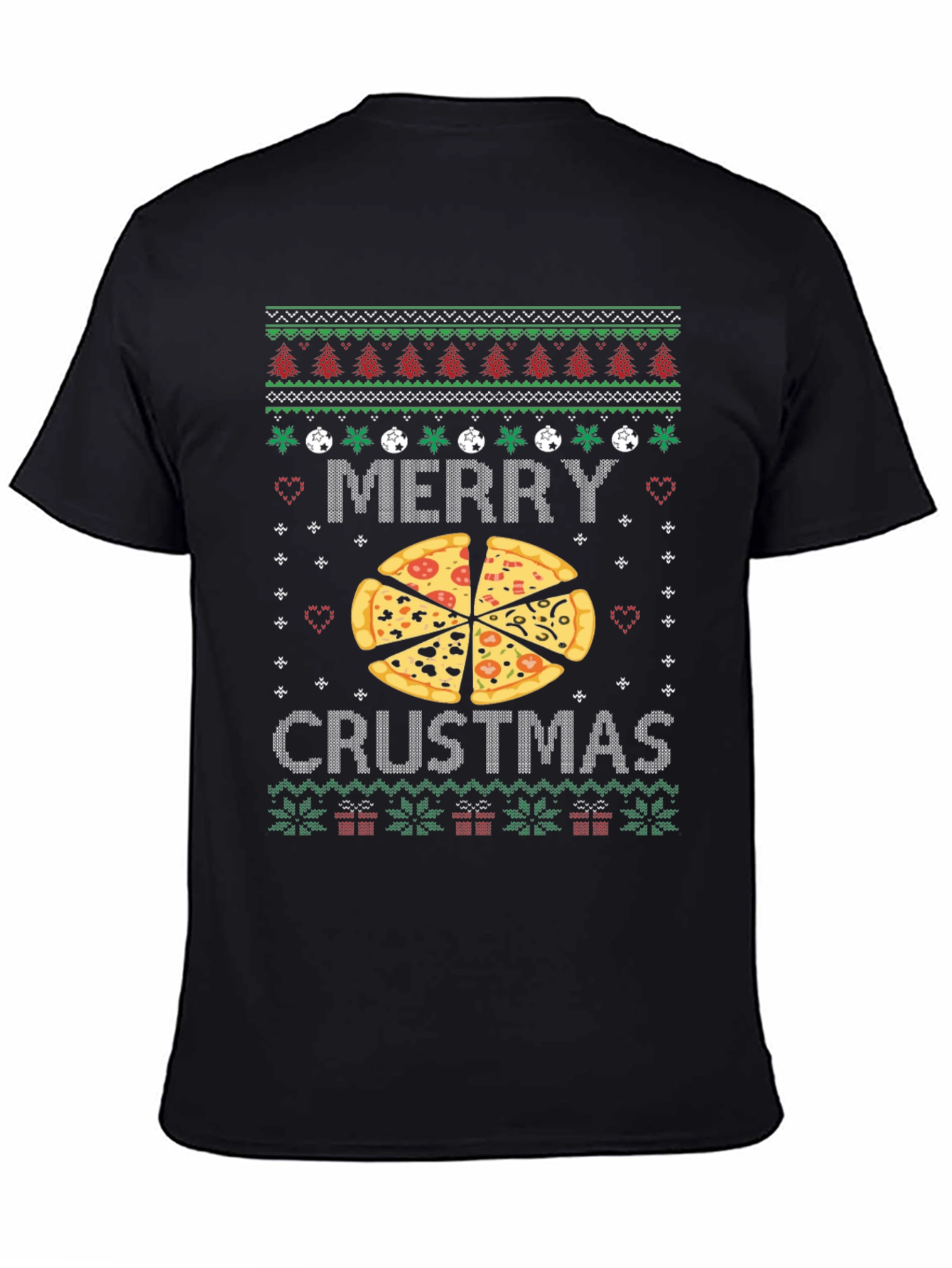 Merry Crustmas Pizza Ugly Christmas Sweater T-Shirt