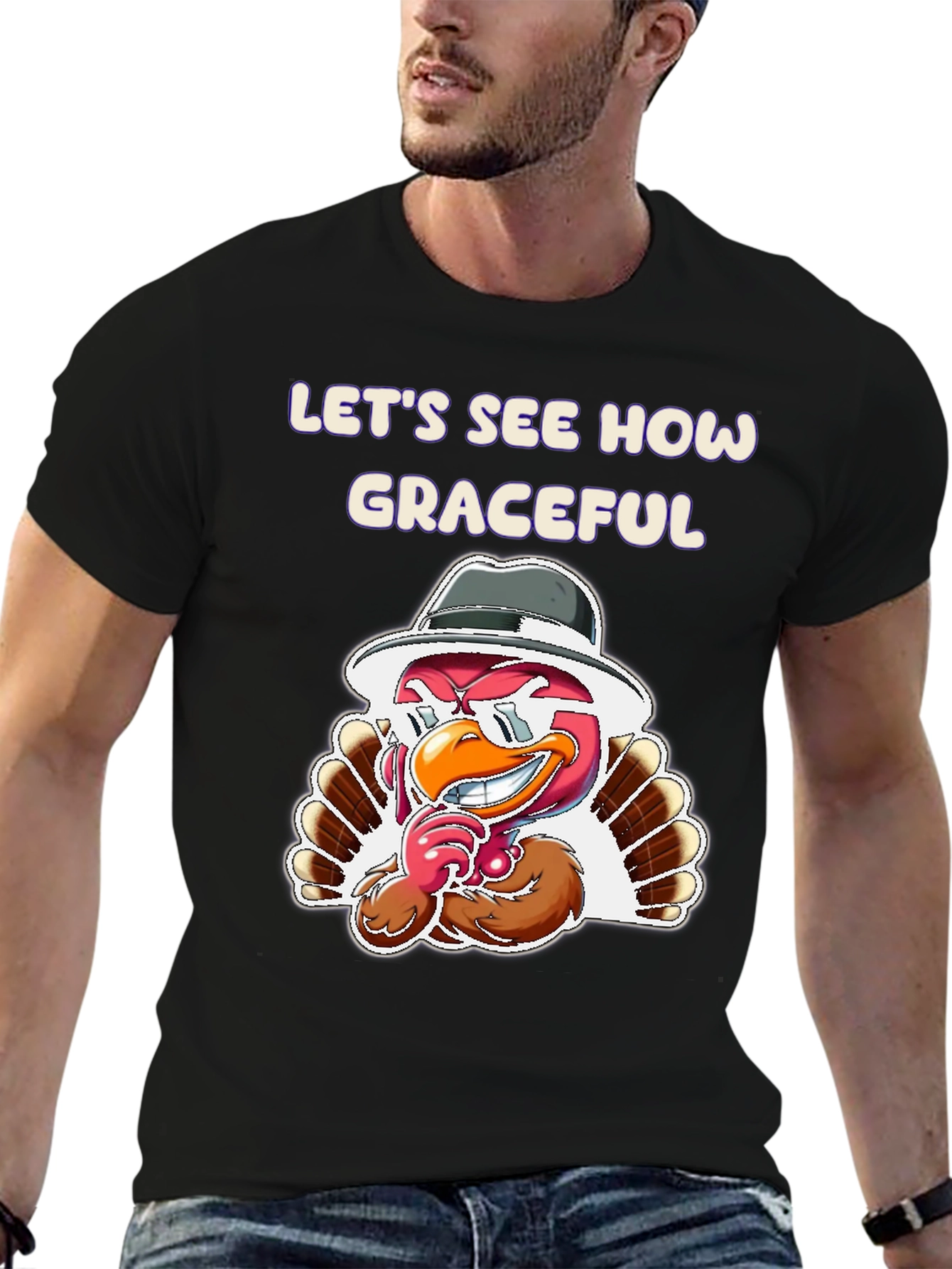 Graceful Turkey Graphic T-Shirt