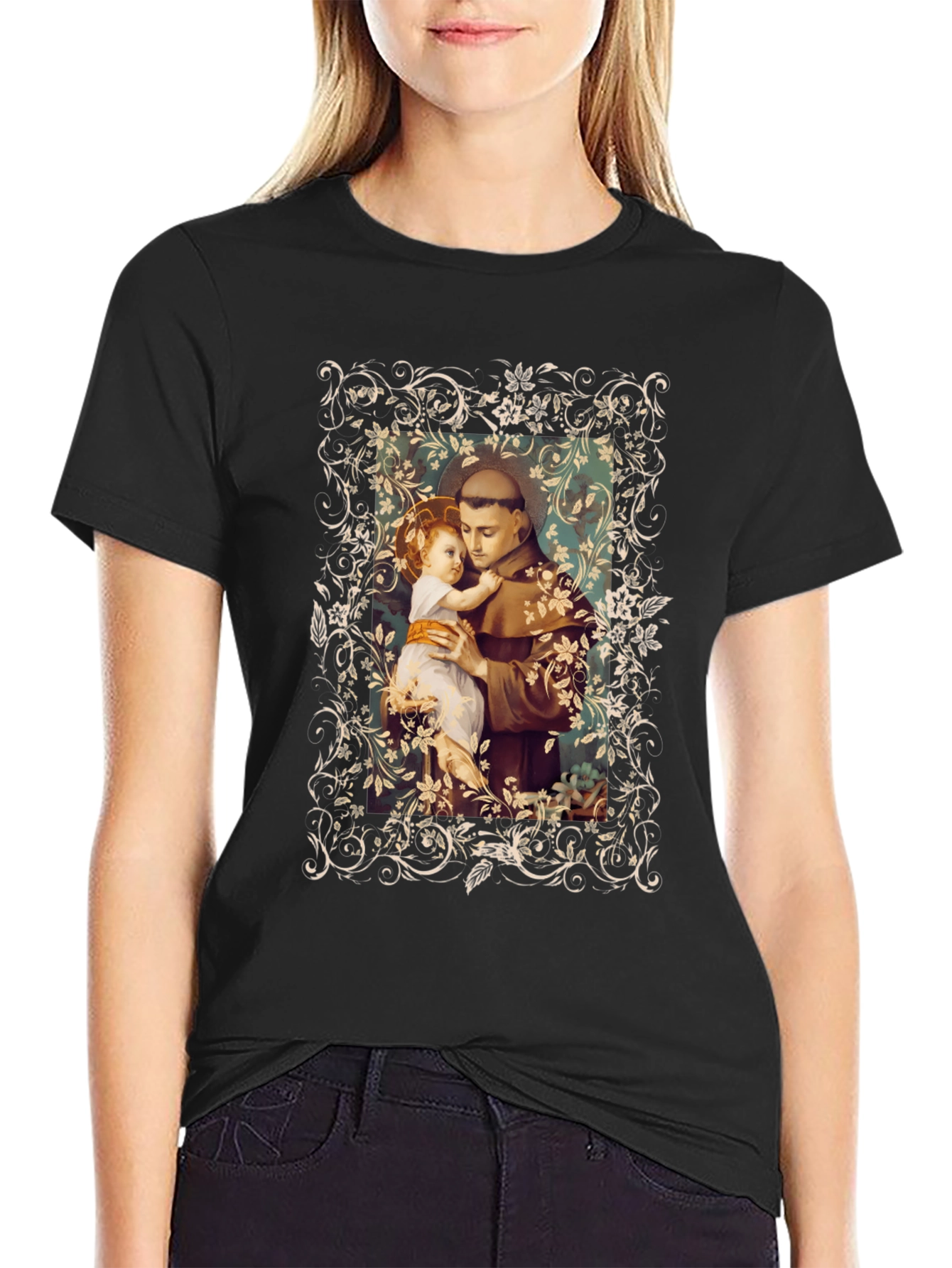 Saint Anthony & Baby Jesus Graphic T-Shirt