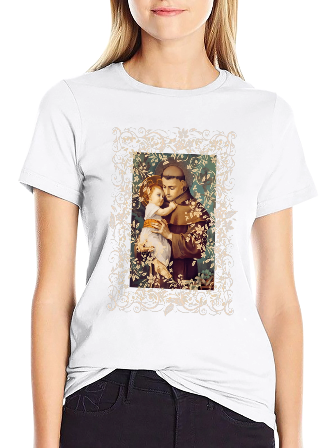 Saint Anthony & Baby Jesus Graphic T-Shirt