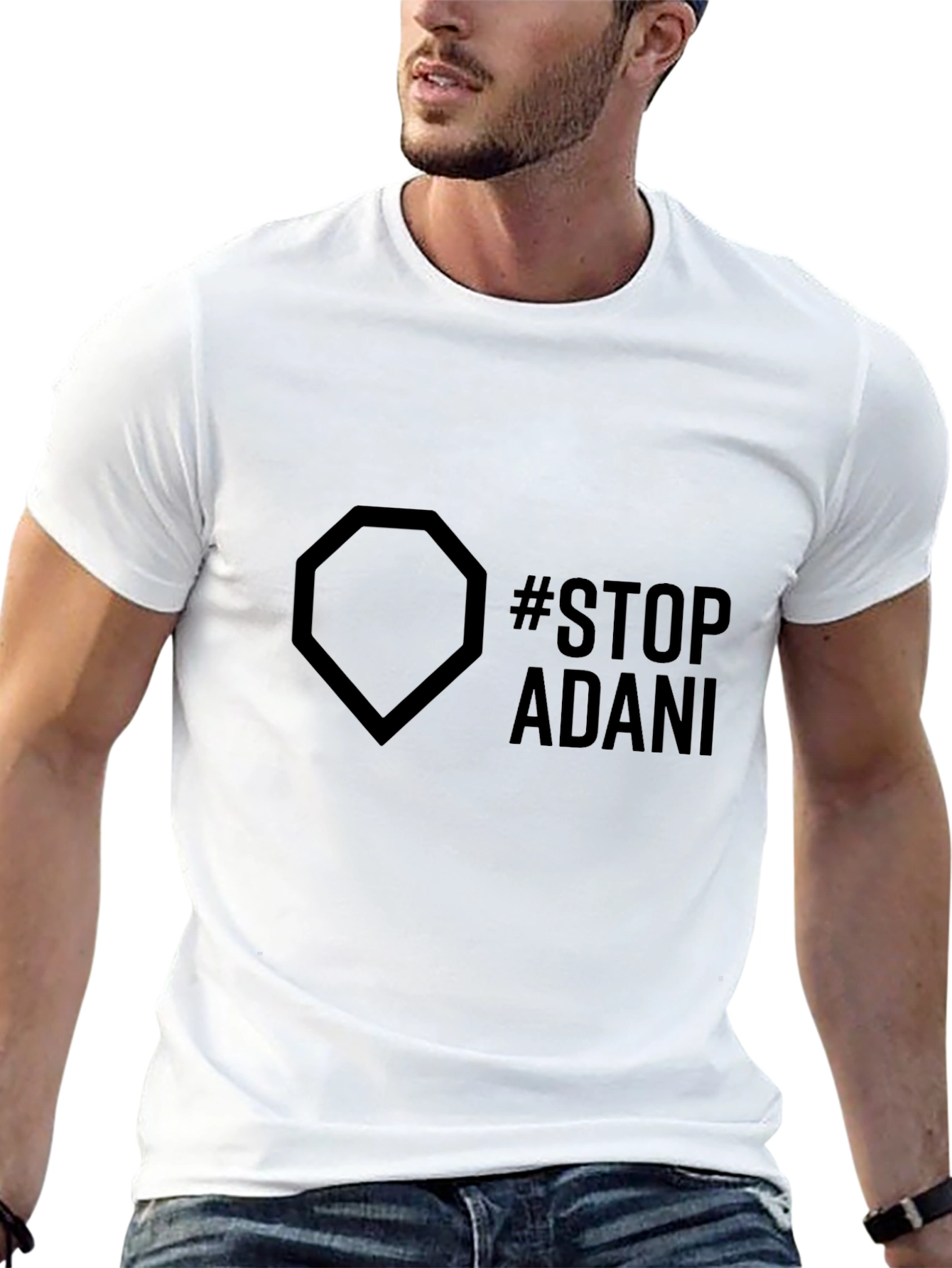 Stop Adani Black Graphic Tee - Protest Shirt