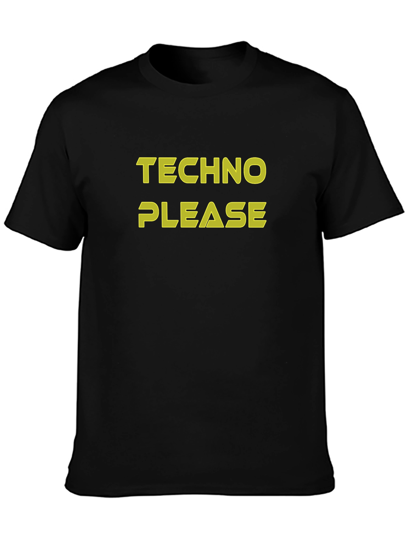 Techno Please Graphic Tee - Black Cotton T-Shirt