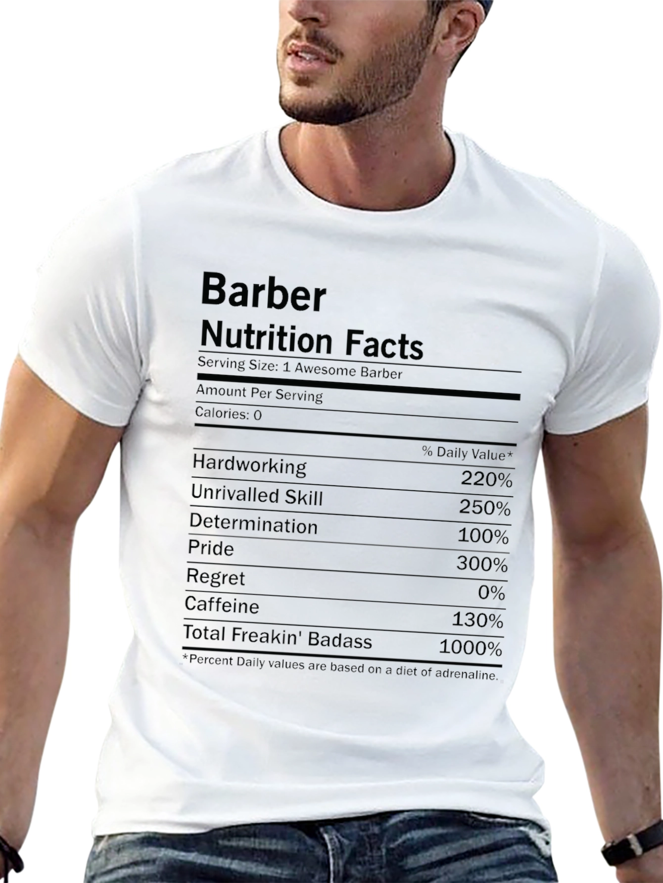 Barber Nutrition Facts T-Shirt Funny Barber Gift