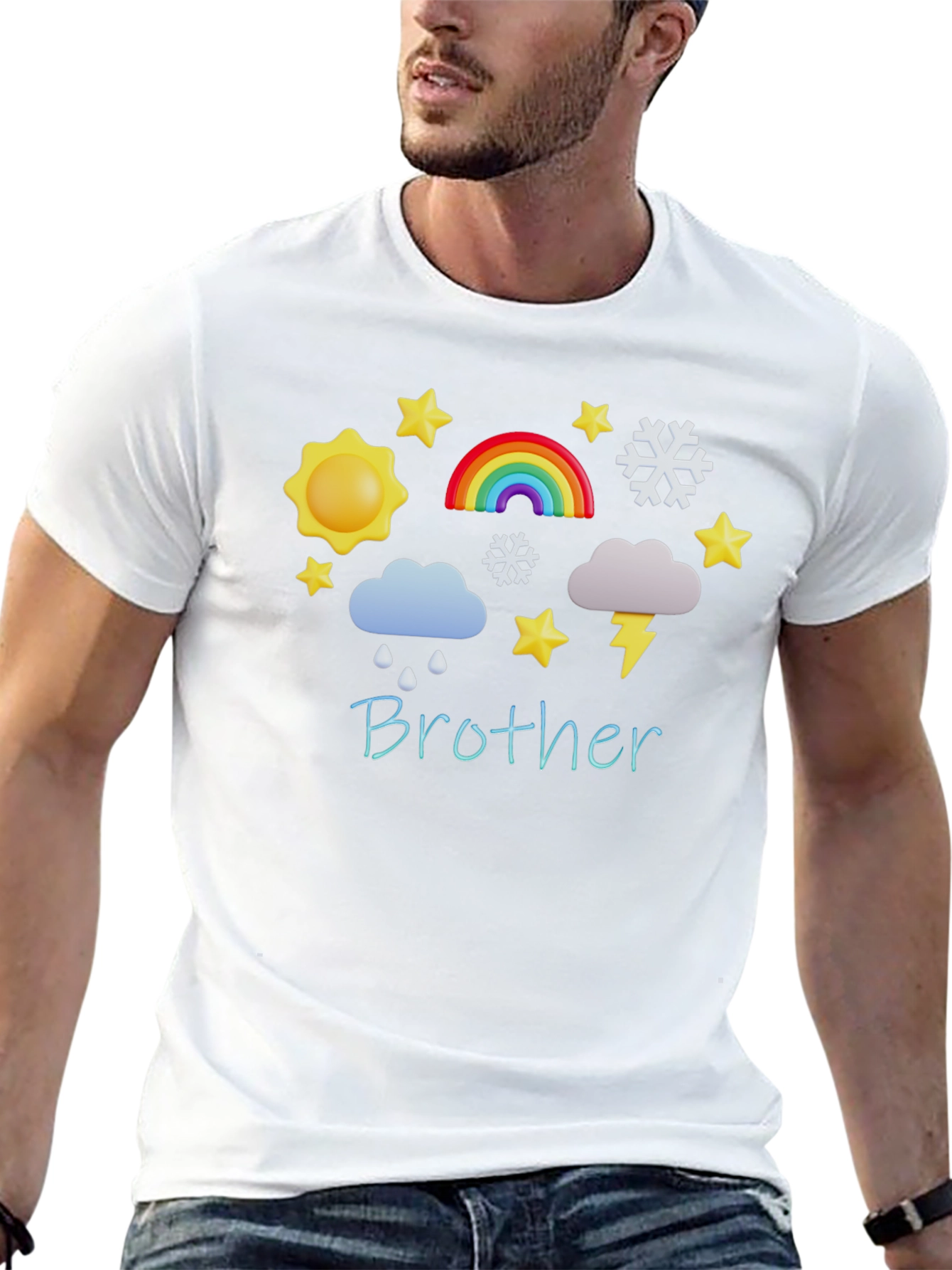 Brother Weather Pattern Black T-Shirt