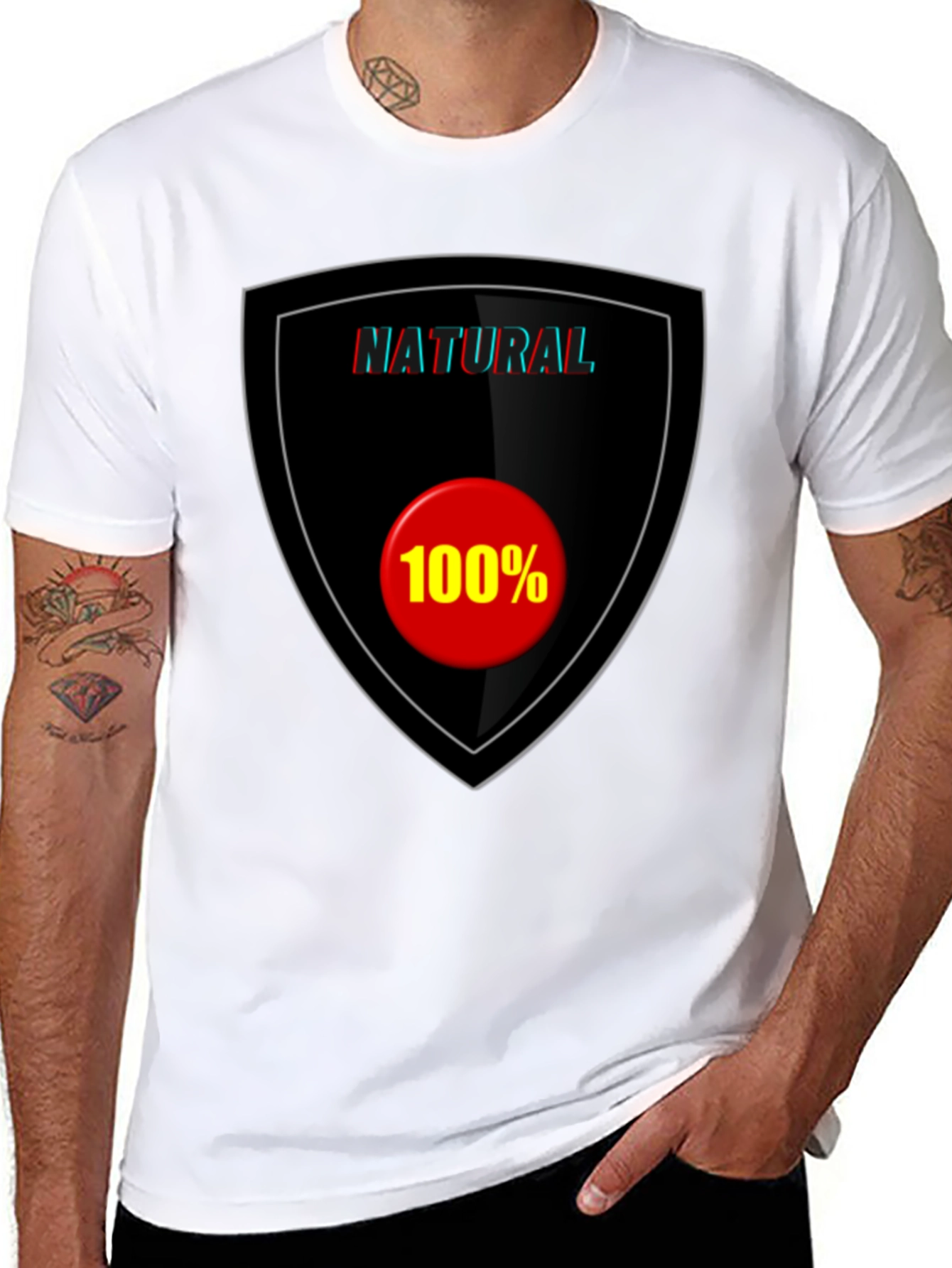 100% Natural Black T-Shirt