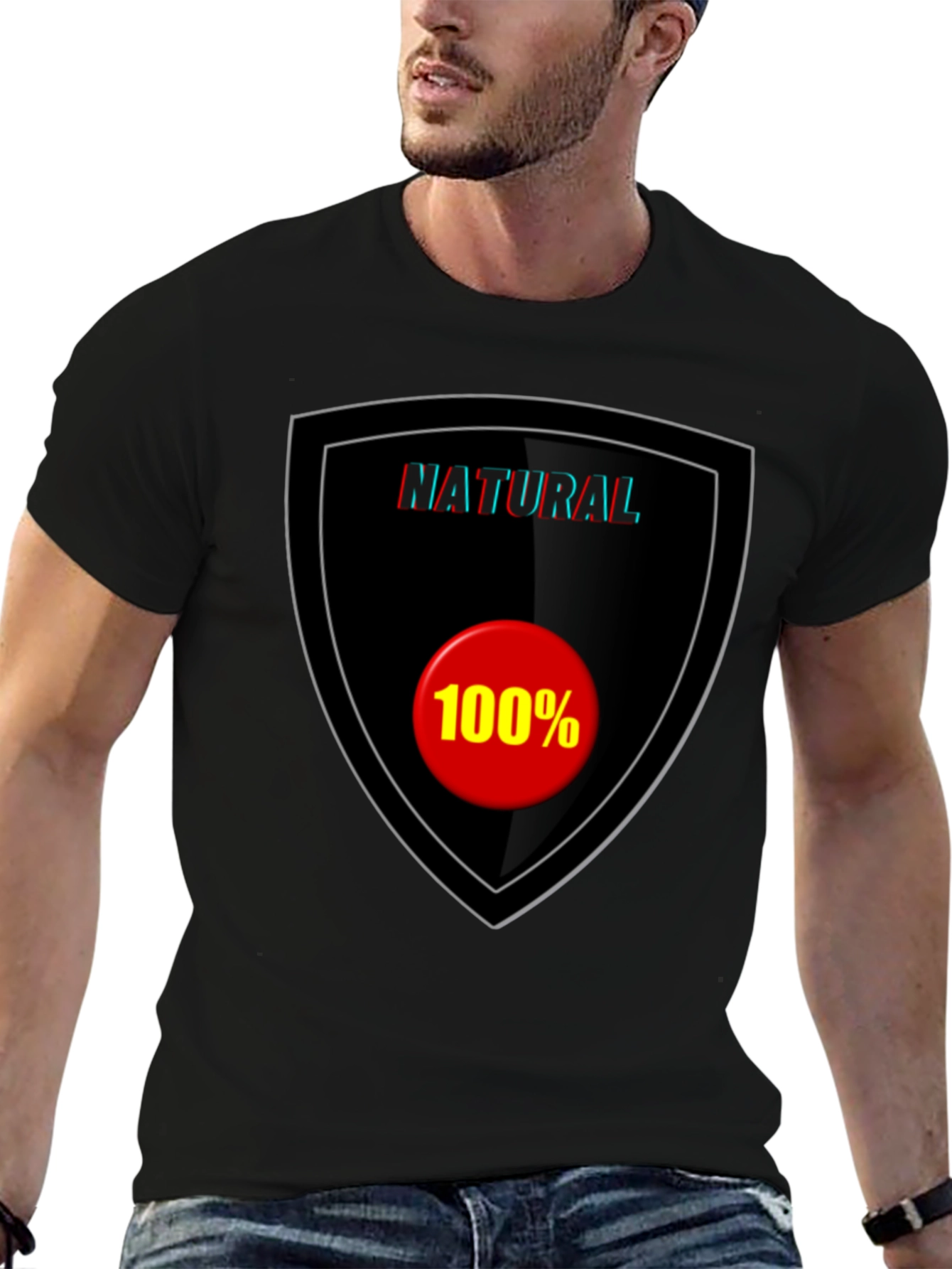 100% Natural Black T-Shirt