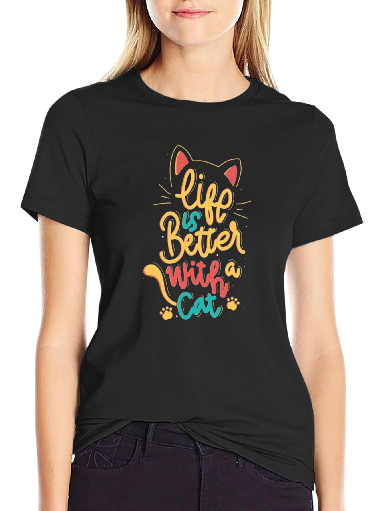 Life is Better with a Cat Graphic Tee