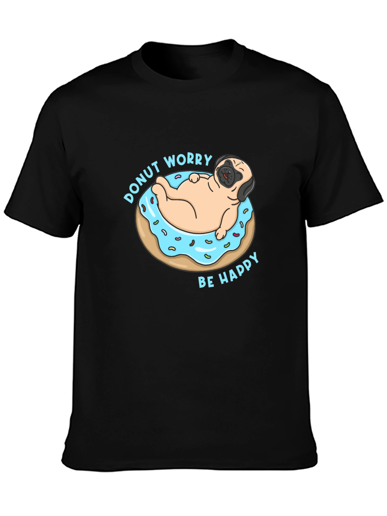 Donut Worry Pug Graphic Tee