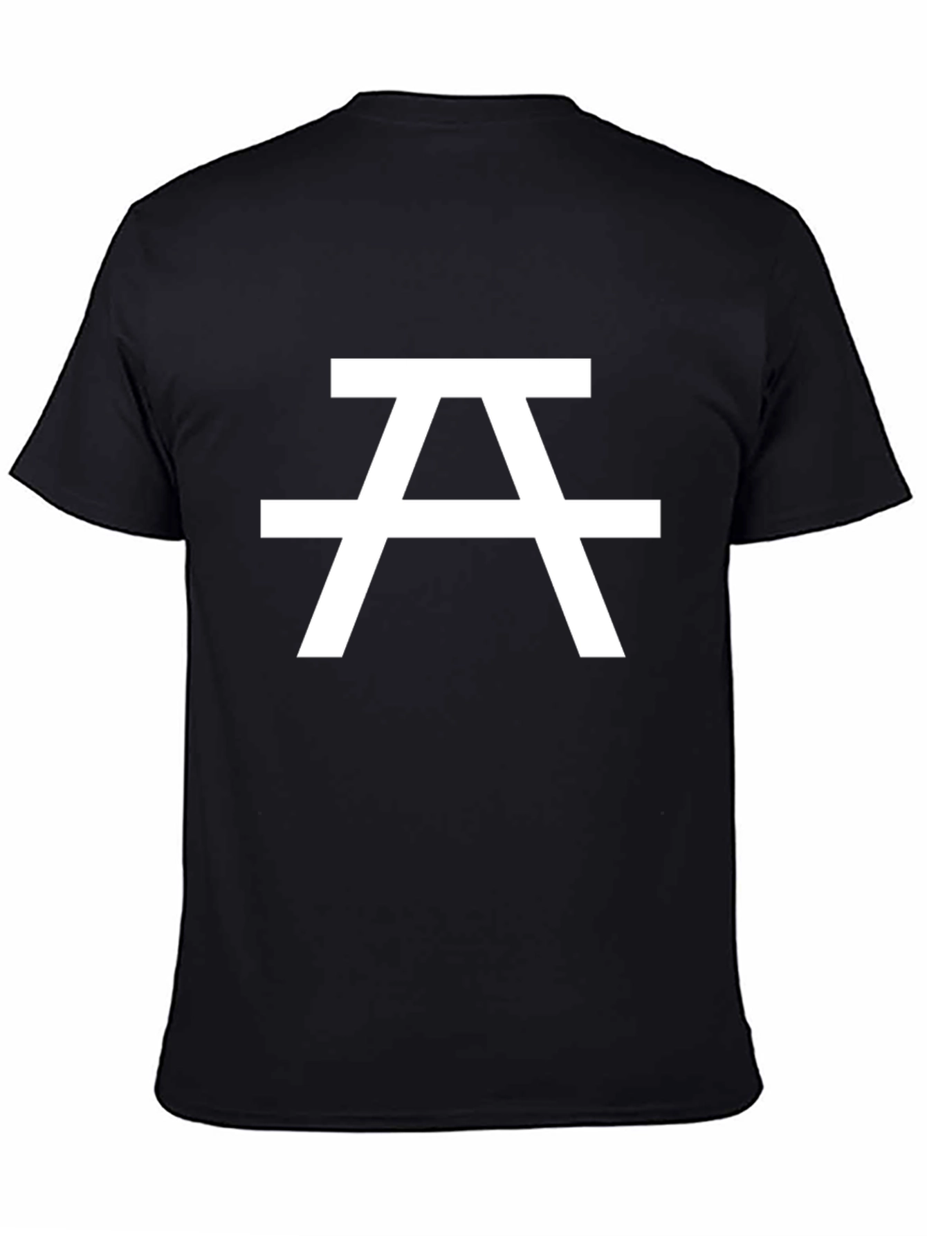 Minimalist Black T-Shirt with White Geometric Design