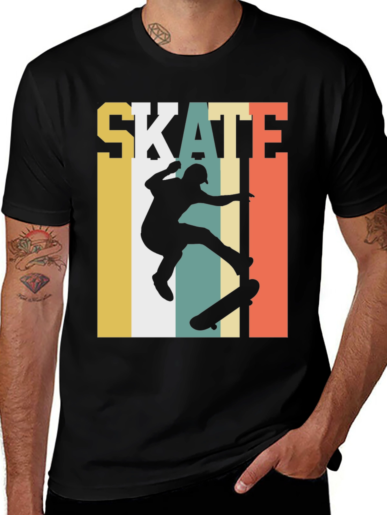 Retro Skate T-Shirt - Classic Skateboarder Design