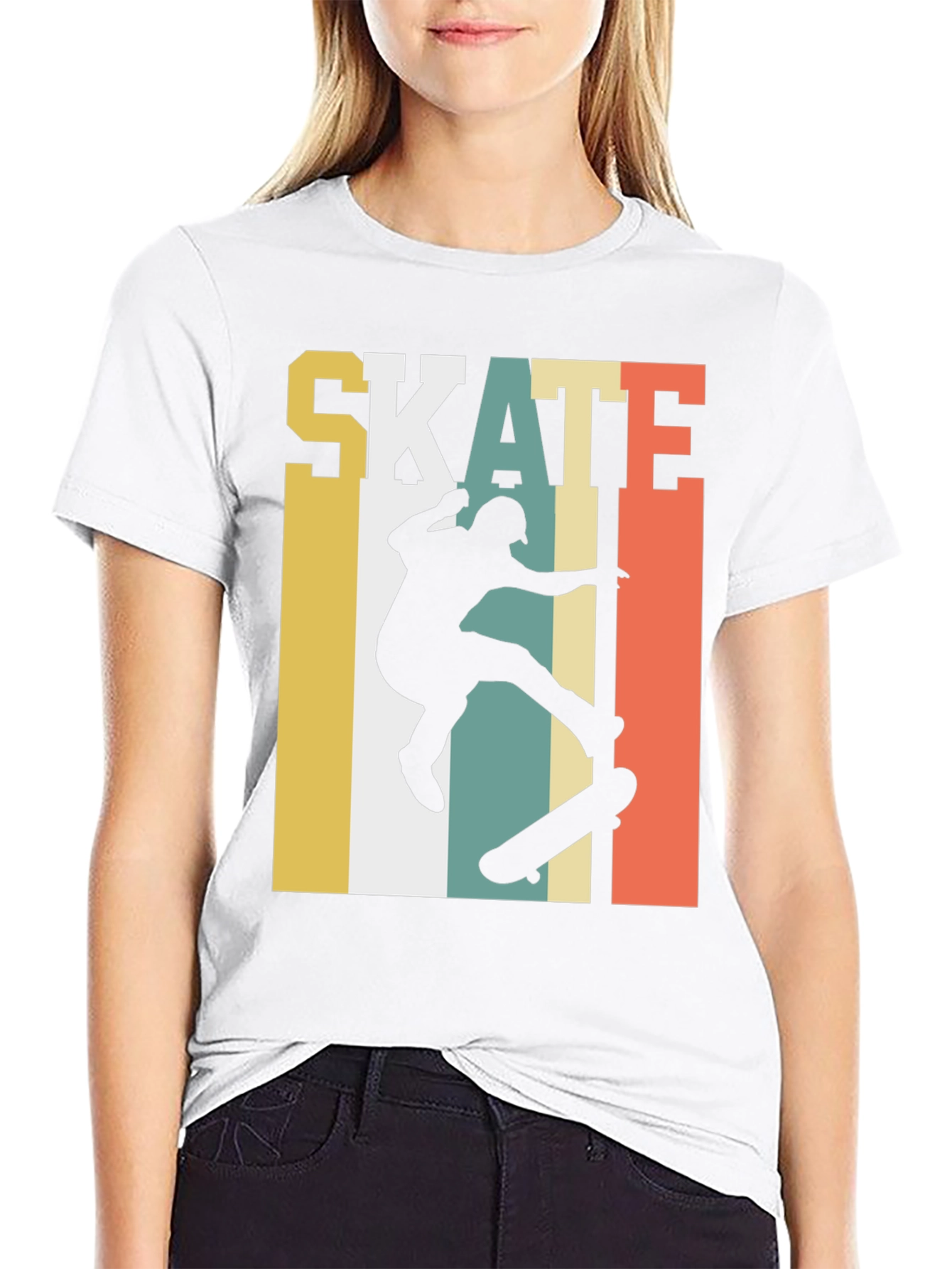 Retro Skate T-Shirt - Classic Skateboarder Design