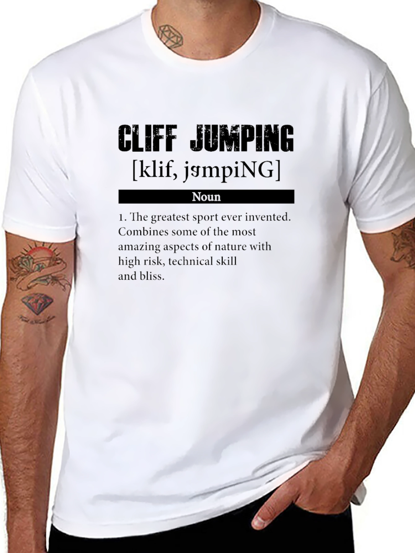 Cliff Jumping Definition T-Shirt - Black