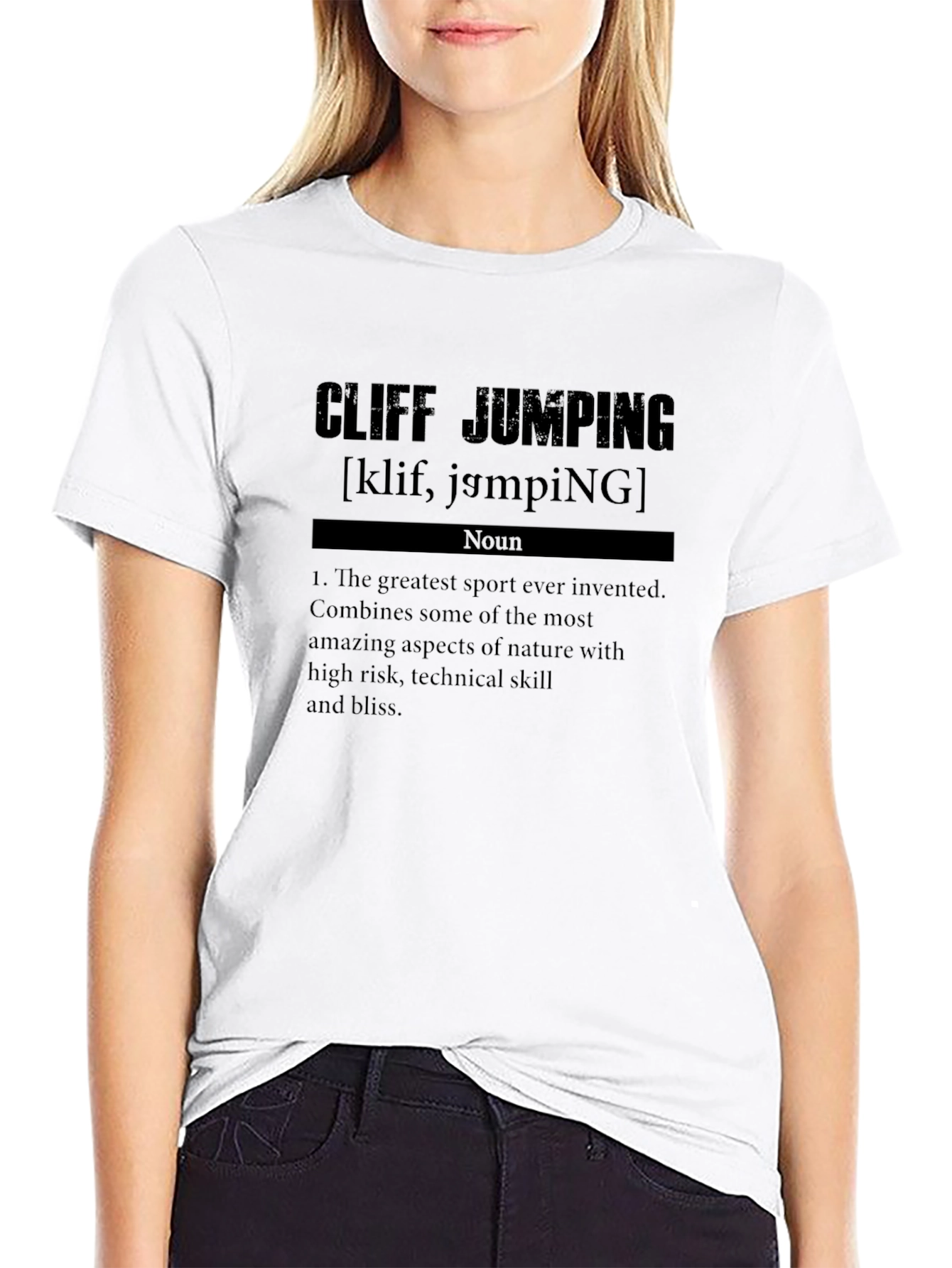 Cliff Jumping Definition T-Shirt - Black