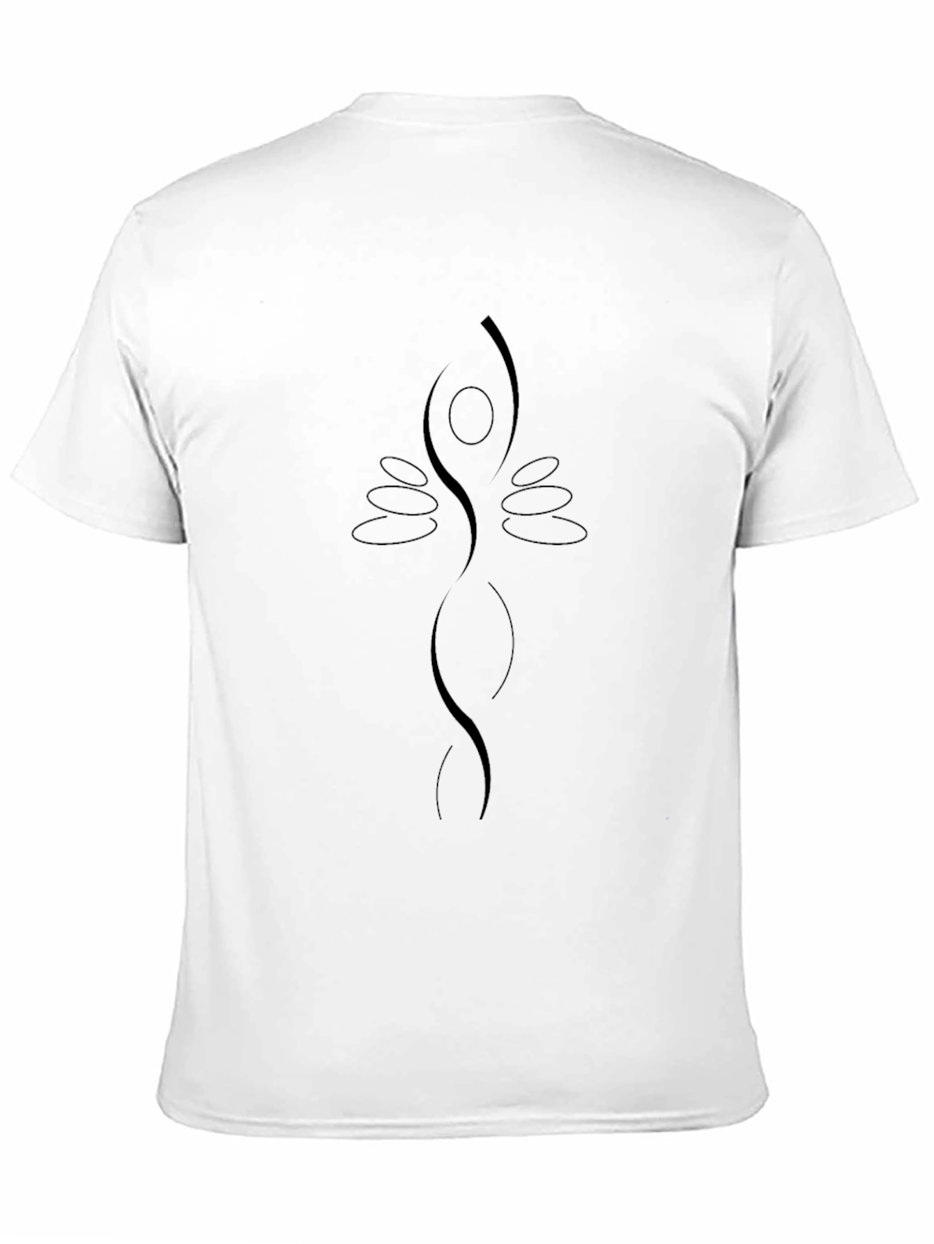 Minimalist Zen Yoga Pose Graphic Black T-Shirt