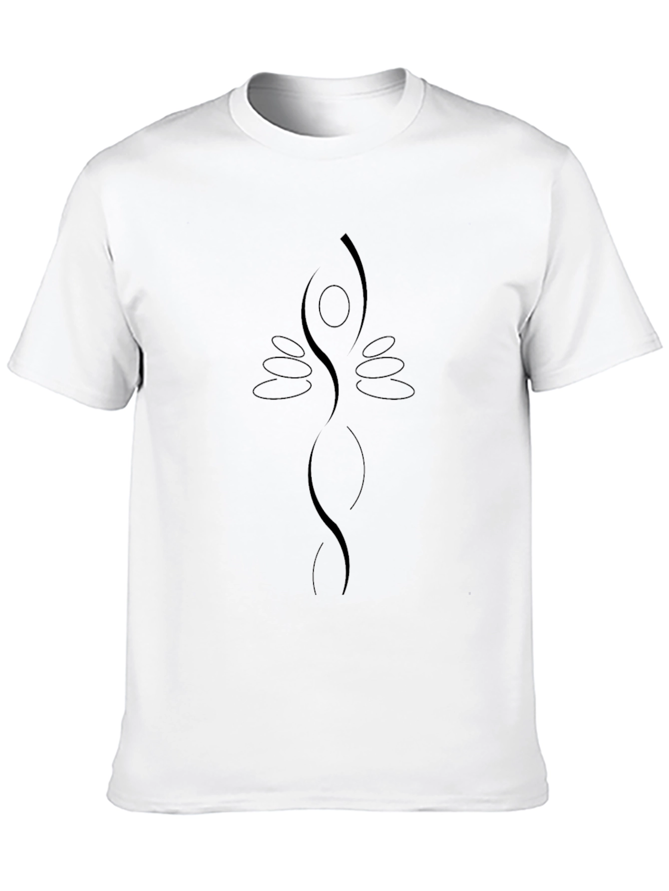 Minimalist Zen Yoga Pose Graphic Black T-Shirt