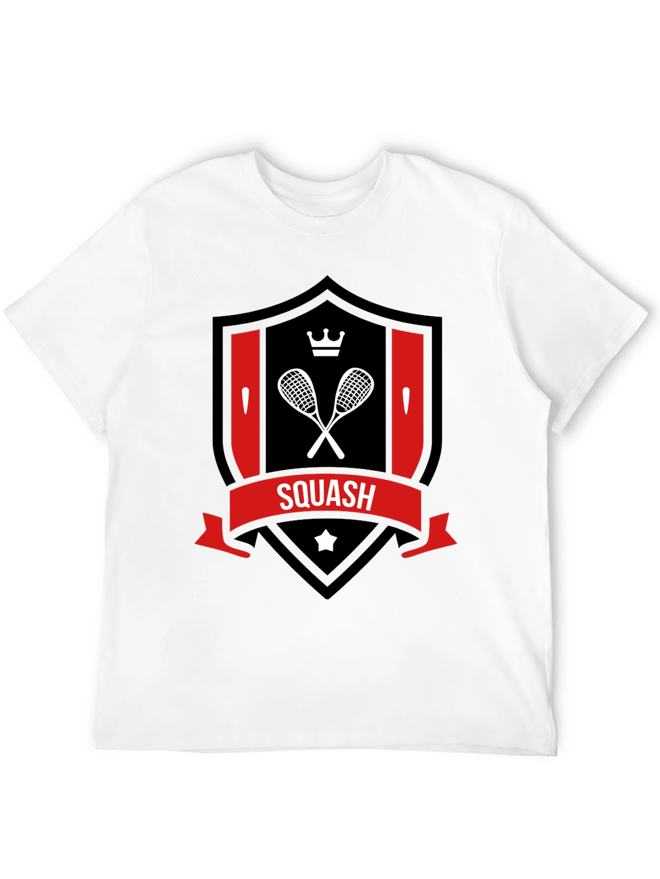 Squash Racket Crest T-Shirt - Sporty Graphic Tee