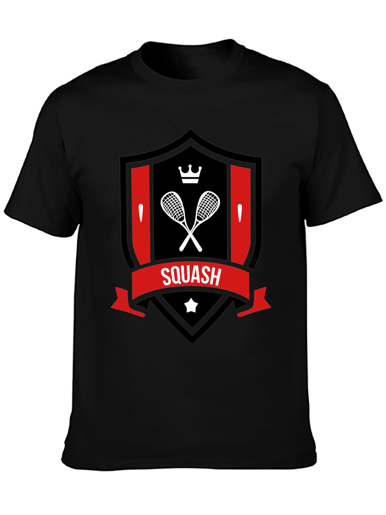 Squash Racket Crest T-Shirt - Sporty Graphic Tee