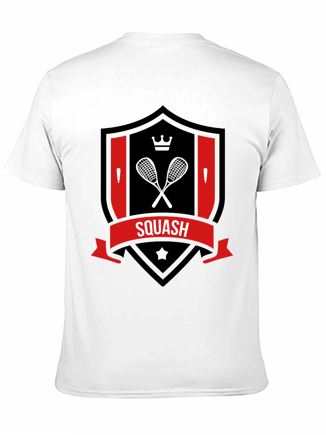 Squash Racket Crest T-Shirt - Sporty Graphic Tee