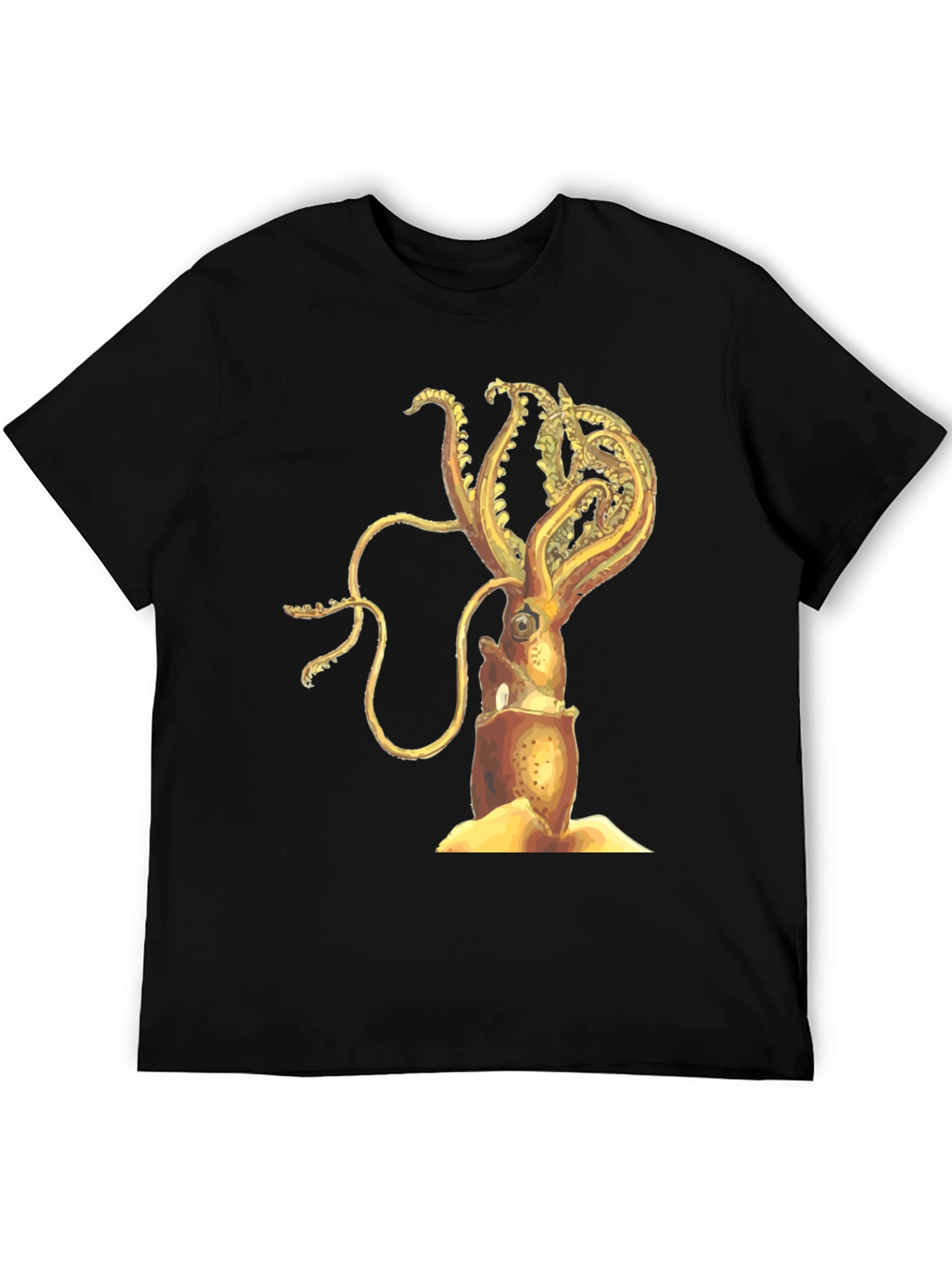 Squid Graphic Tee - Black Cotton Blend