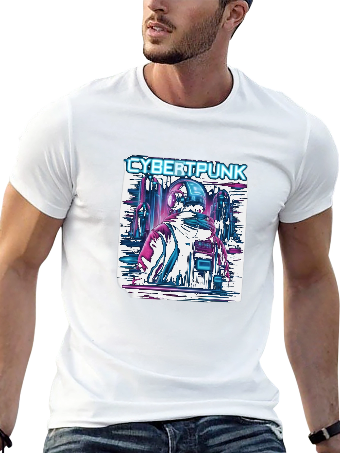 Cyberpunk Cityscape Graphic Tee