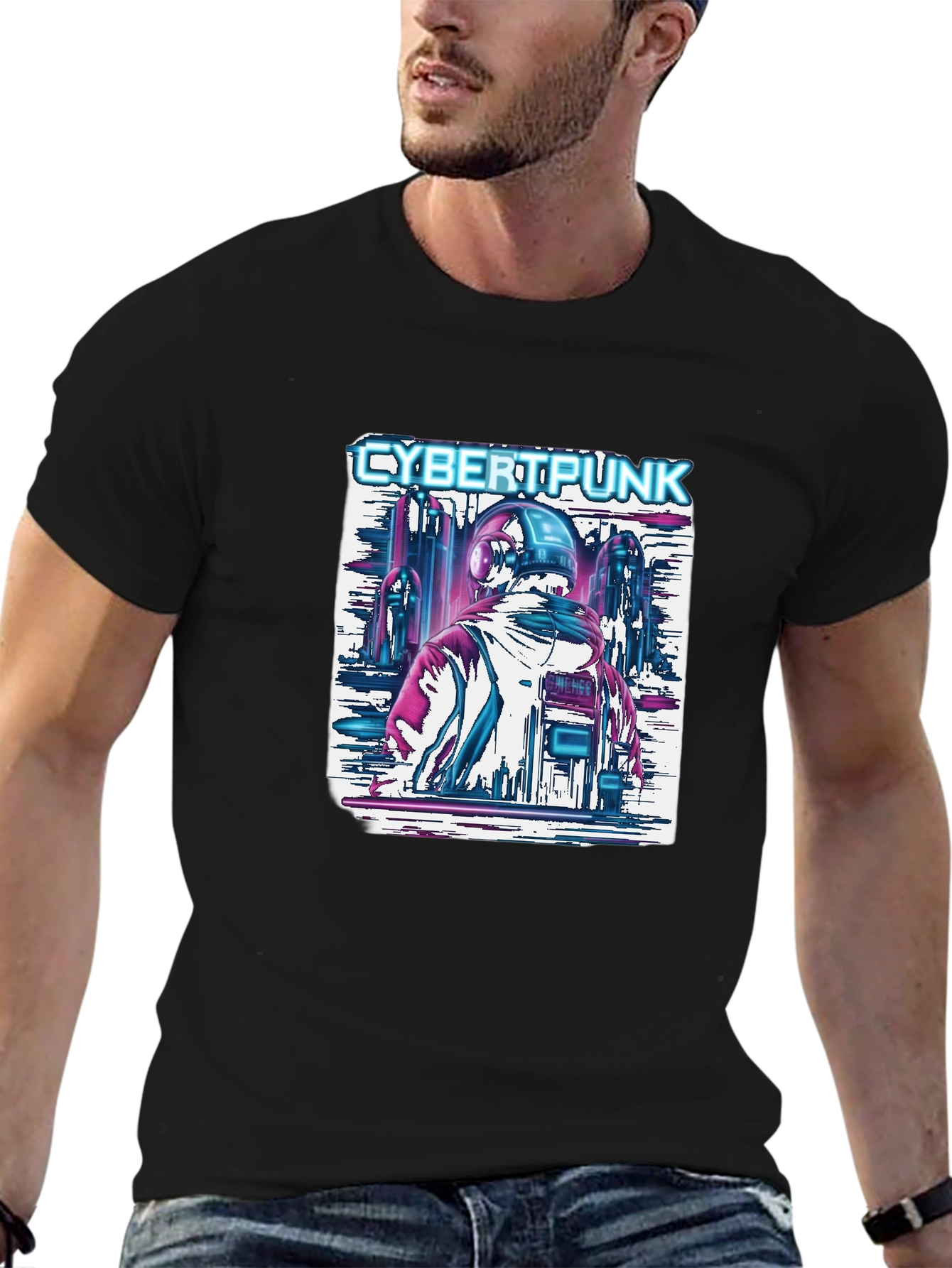 Cyberpunk Cityscape Graphic Tee