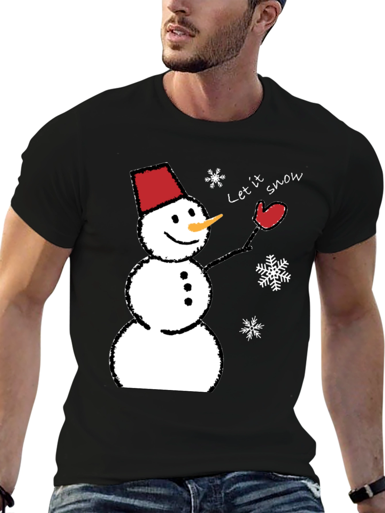Snowman Graphic Tee - Let it Snow Holiday Shirt