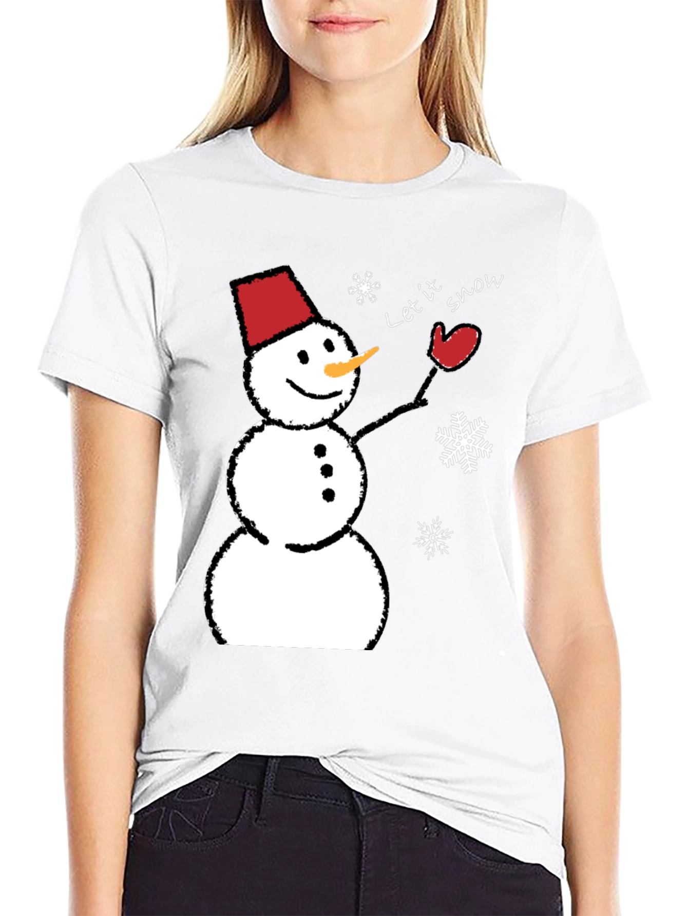 Snowman Graphic Tee - Let it Snow Holiday Shirt