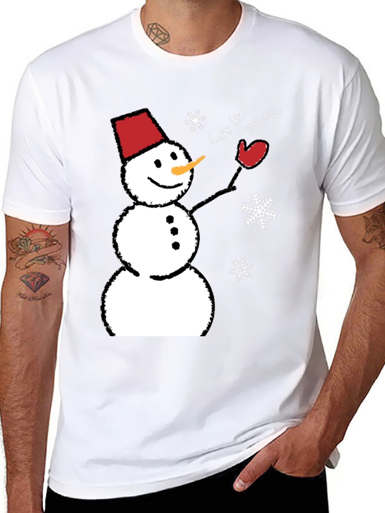 Snowman Graphic Tee - Let it Snow Holiday Shirt