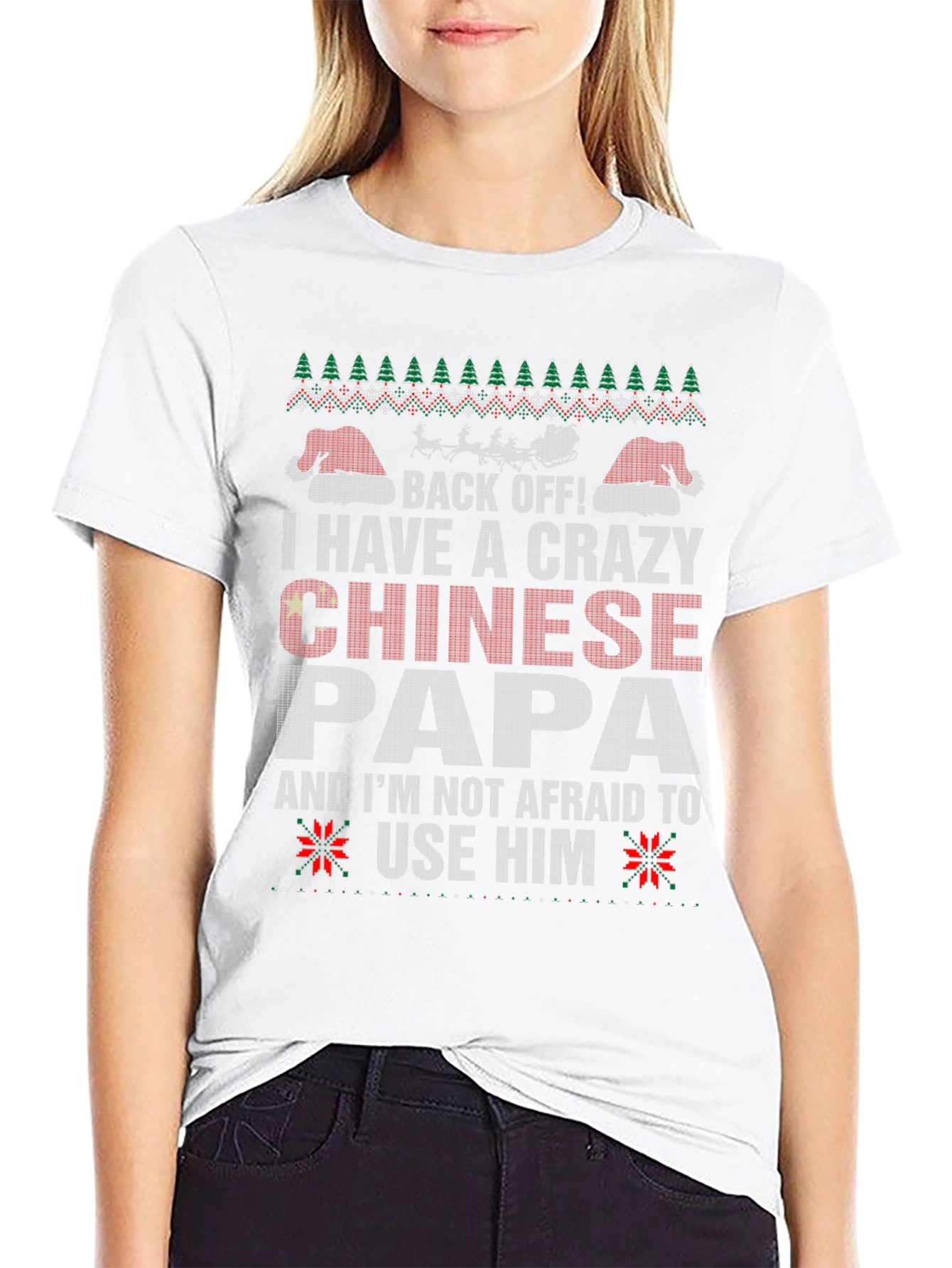 Crazy Chinese Papa Christmas T-Shirt