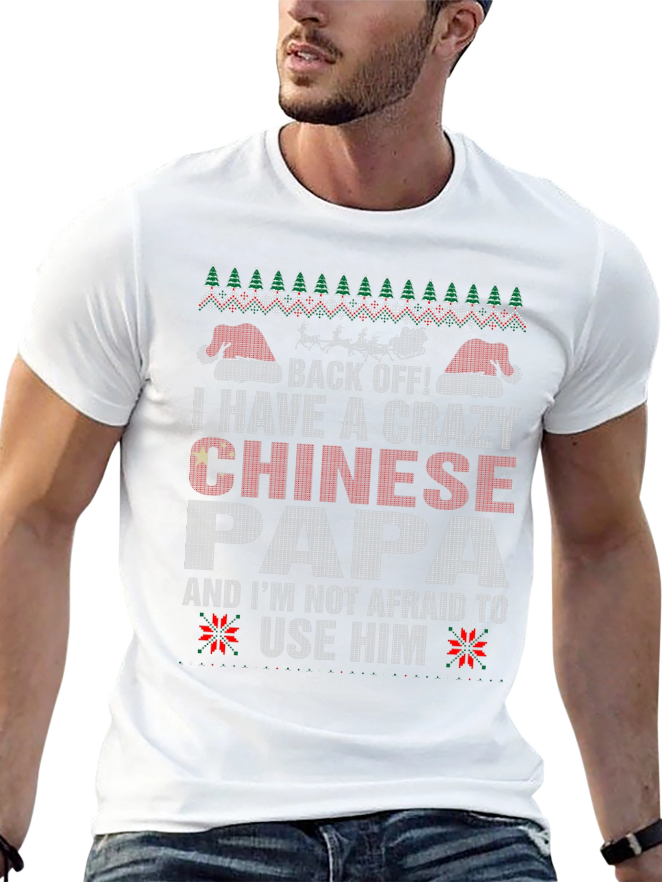 Crazy Chinese Papa Christmas T-Shirt