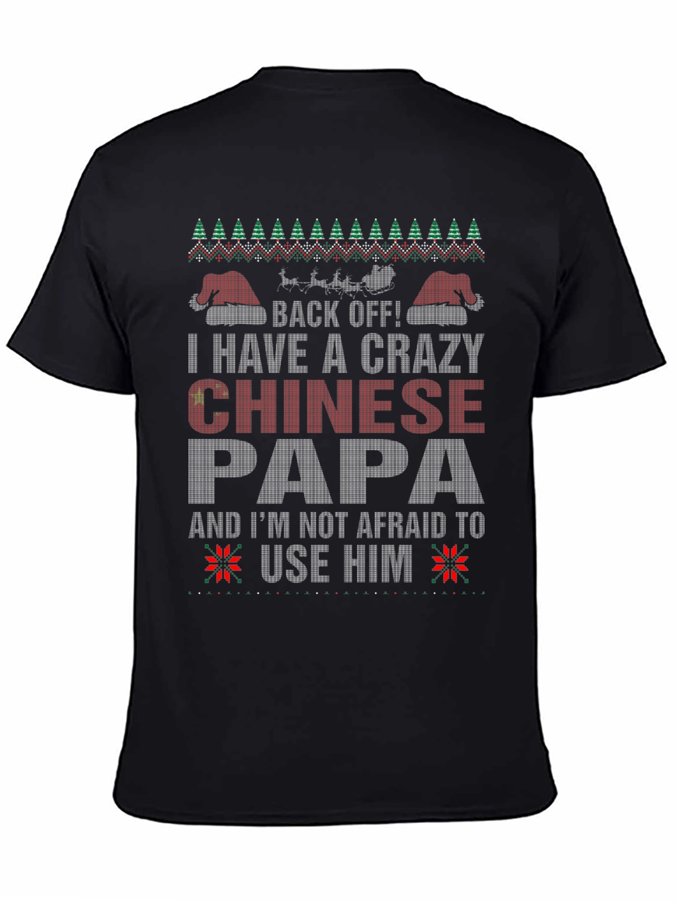 Crazy Chinese Papa Christmas T-Shirt