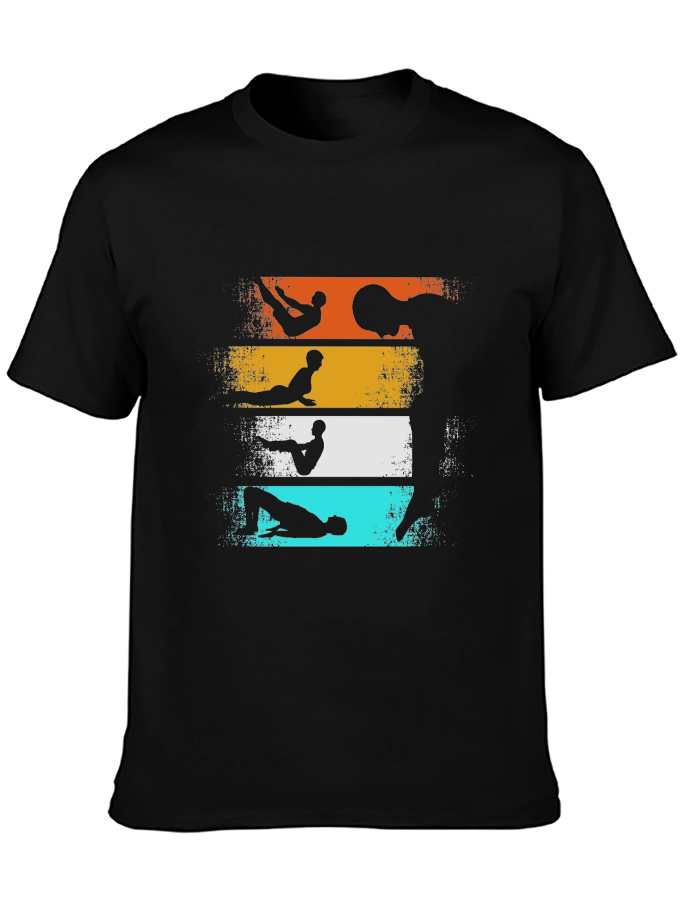 Retro Yoga Pose Graphic T-Shirt