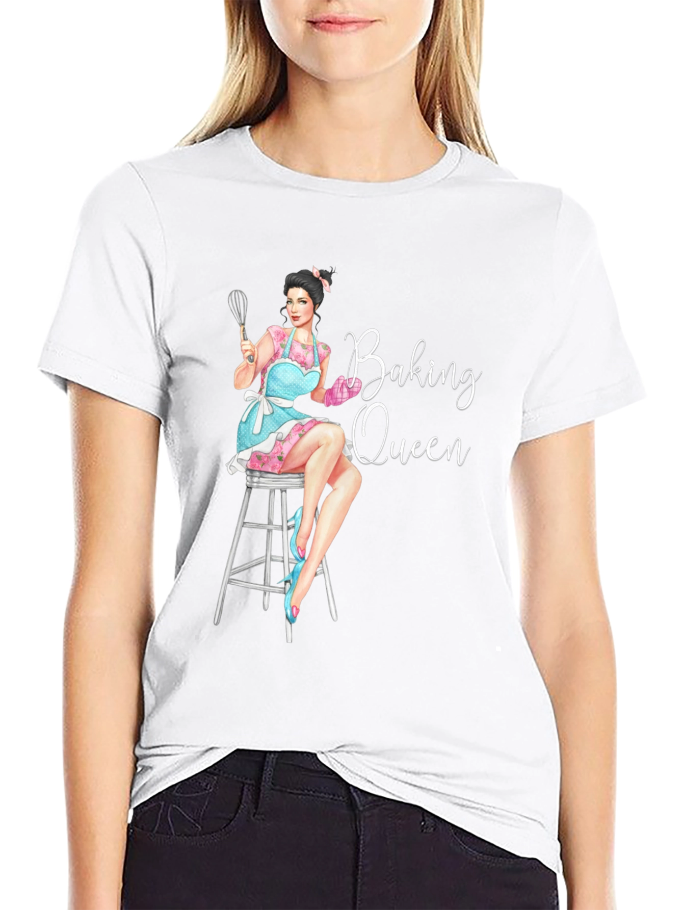Baking Queen Graphic T-Shirt - Womens Fashion Tee