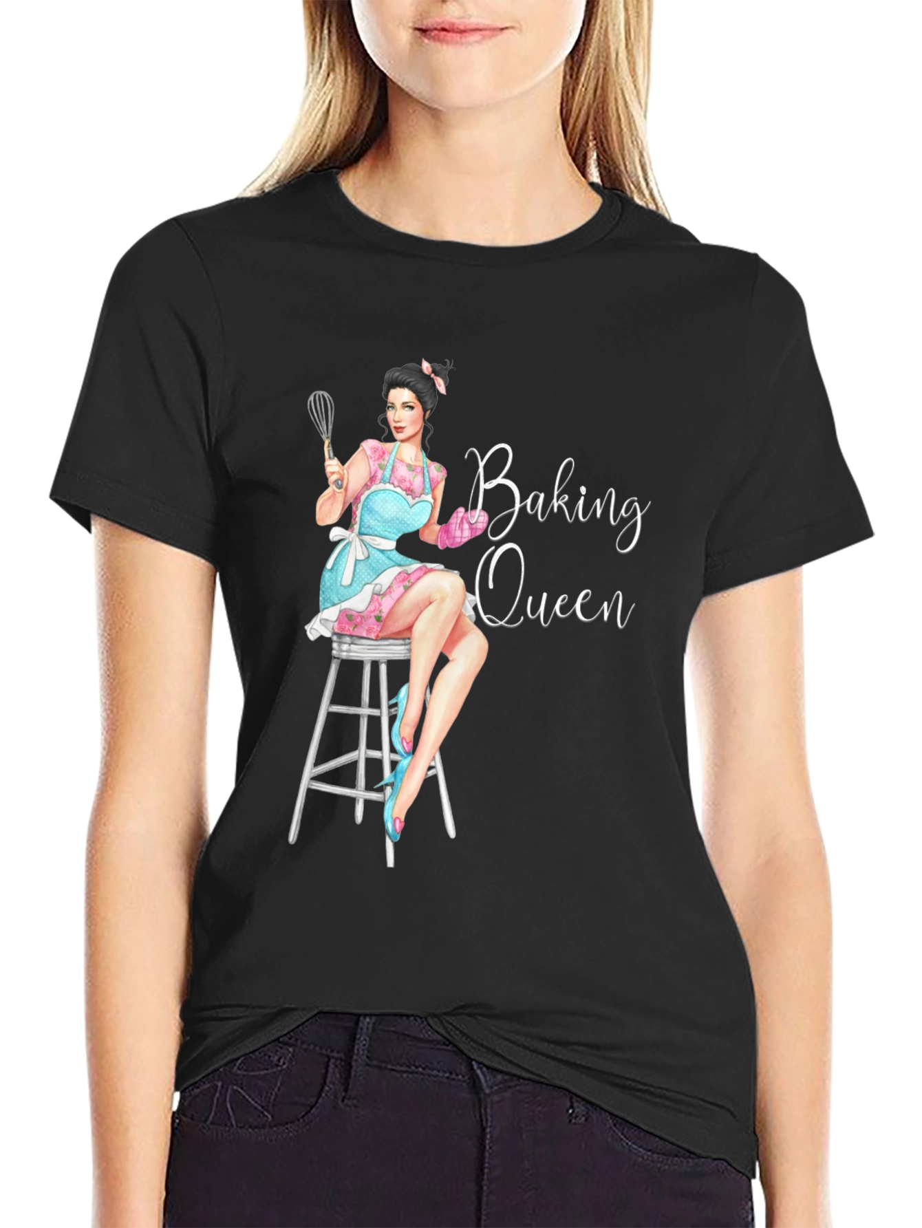 Baking Queen Graphic T-Shirt - Womens Fashion Tee