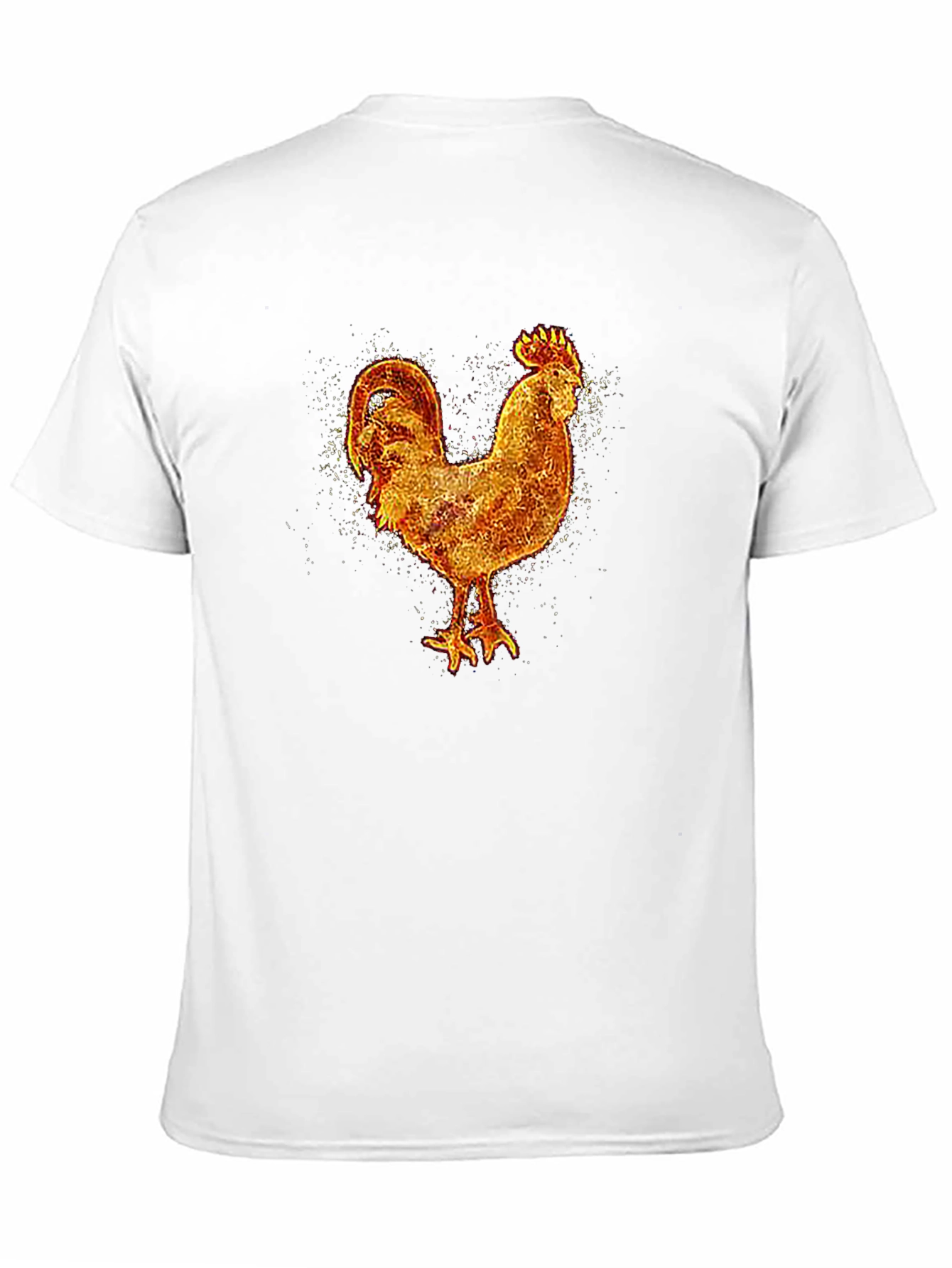 Fiery Rooster Graphic Tee - Black Cotton T-Shirt