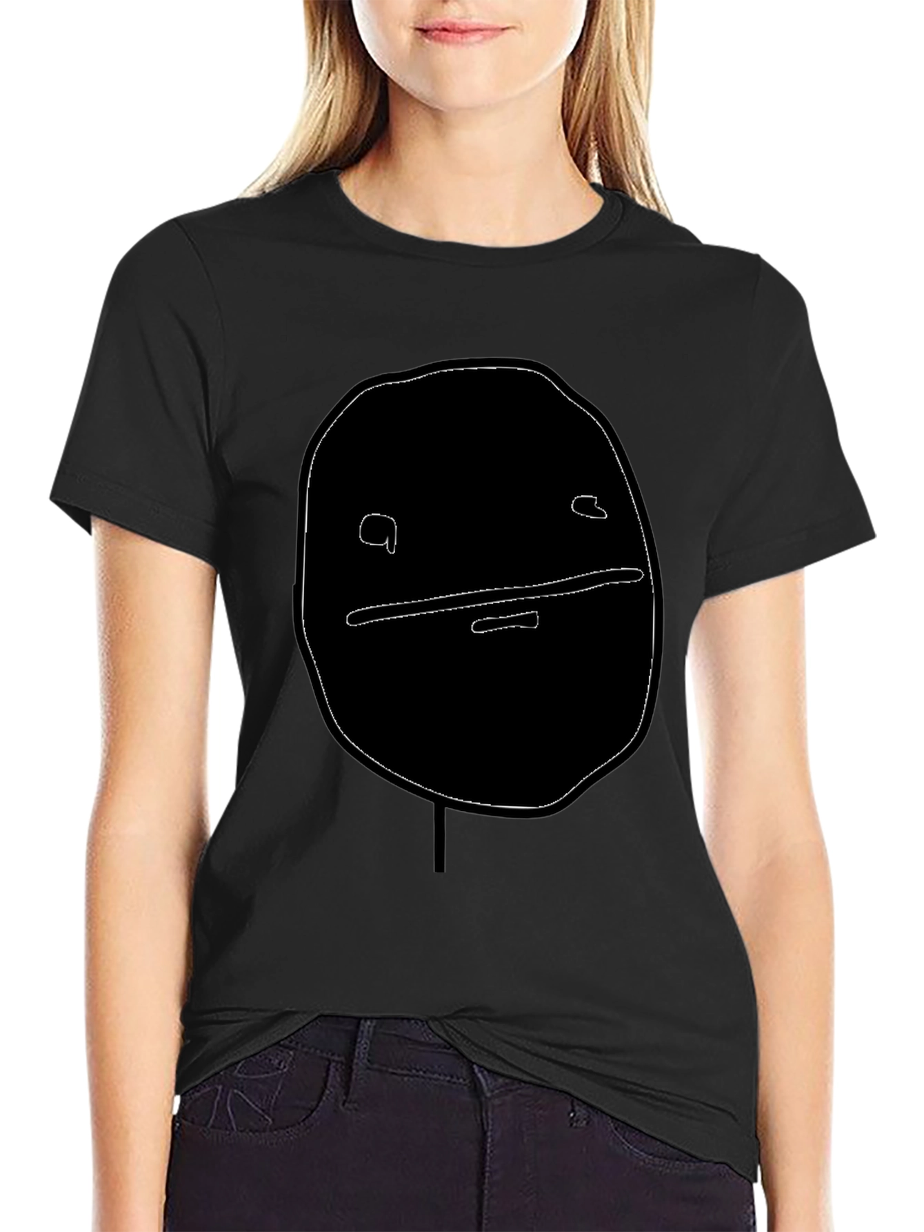 Abstract Face Graphic Black T-Shirt