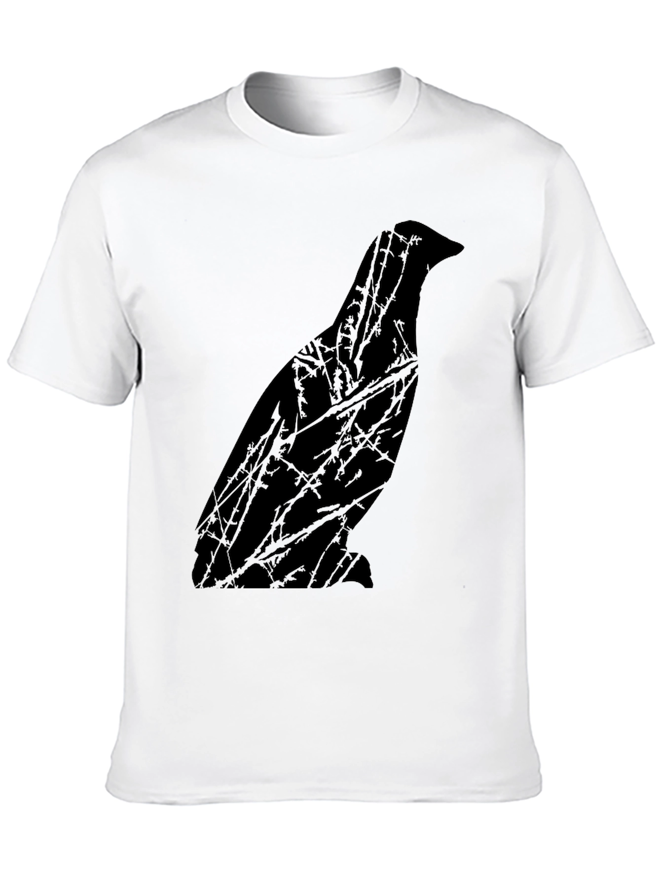 Raven Silhouette Graphic Tee - Mens Black T-Shirt