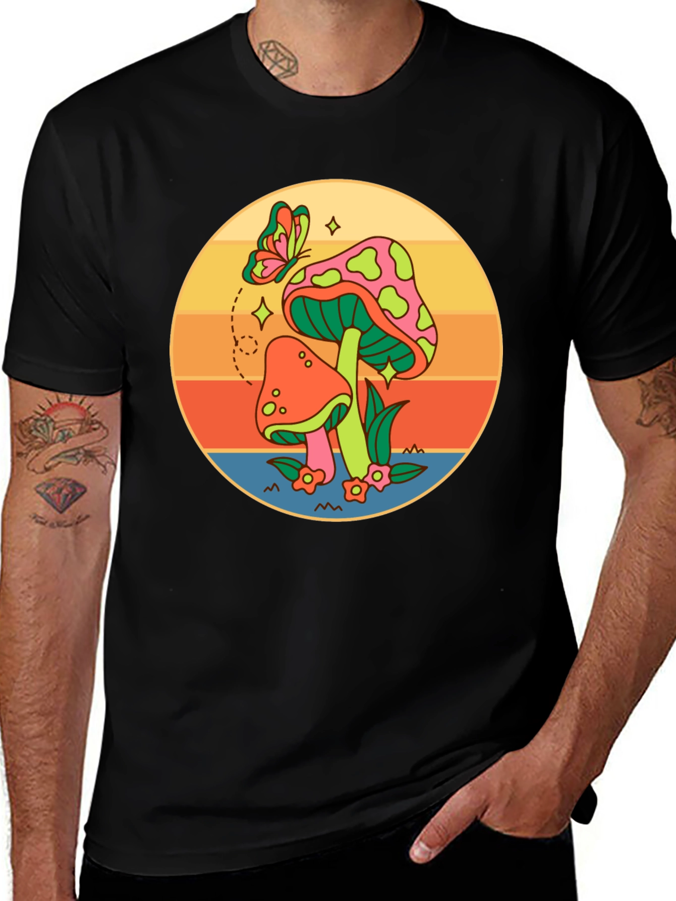 Retro Mushroom T-Shirt - Groovy Psychedelic Design